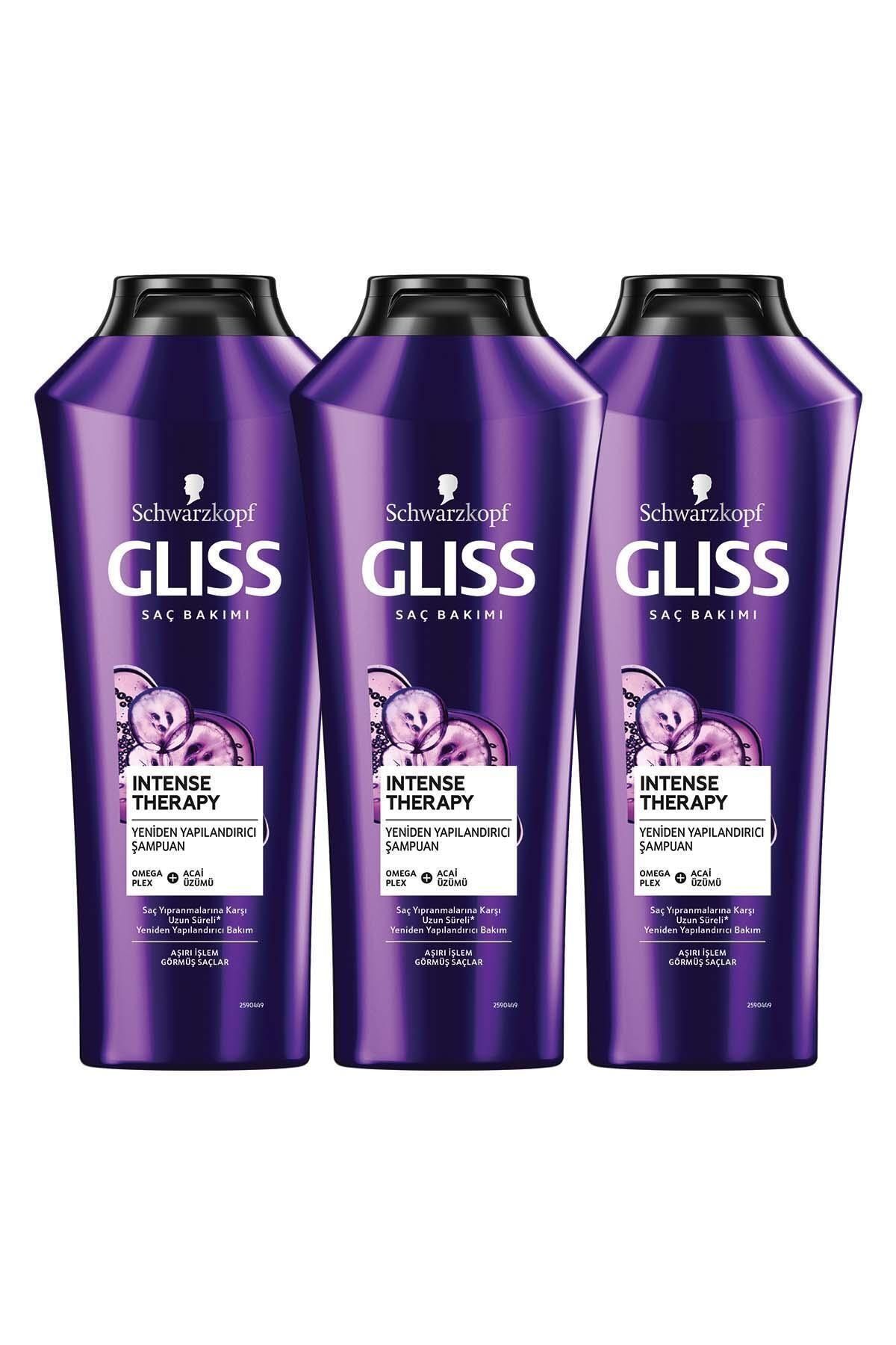 Gliss-Intense Therapy 360 ml X 3 Pieces - Restructuring Shampoo with Omega Plex and Acai Grape 2