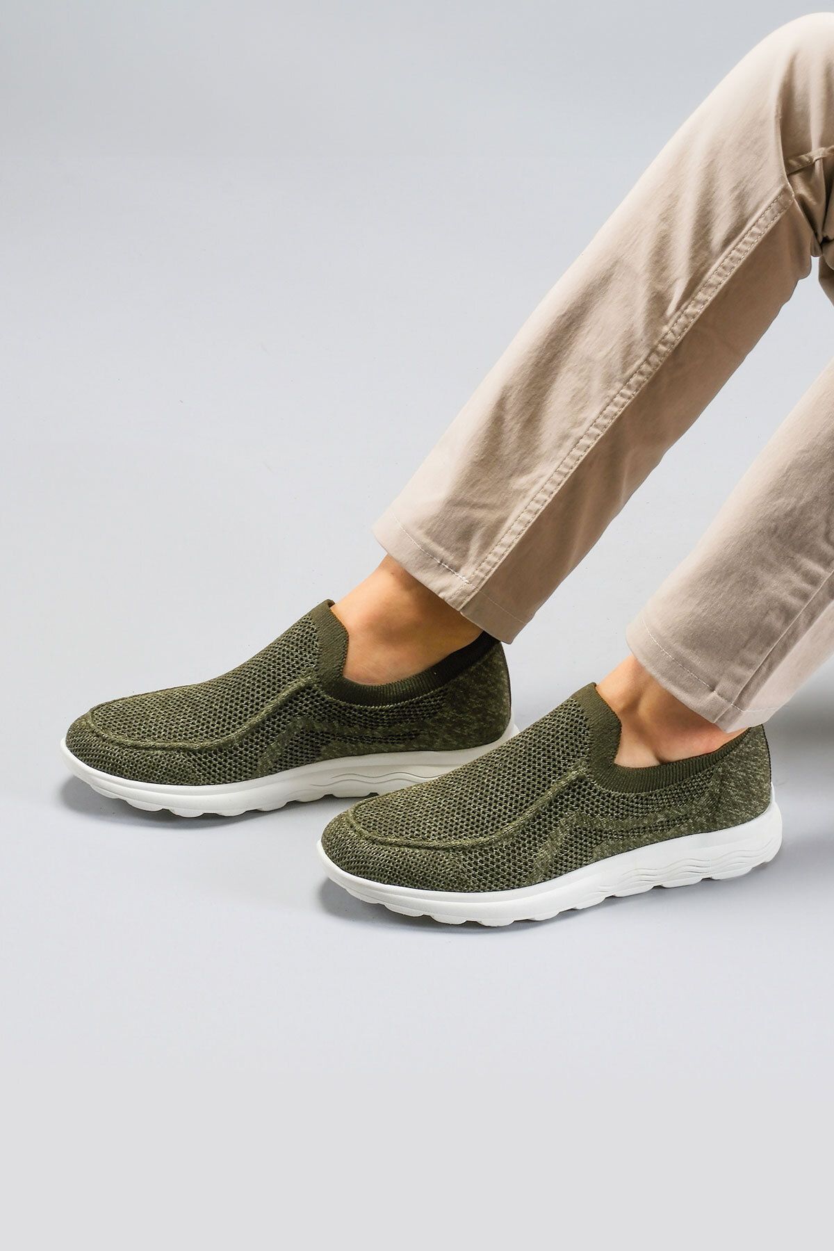 Reflexmen-2401 TOR Khaki Green Men's Comfort Textile Shoes 2