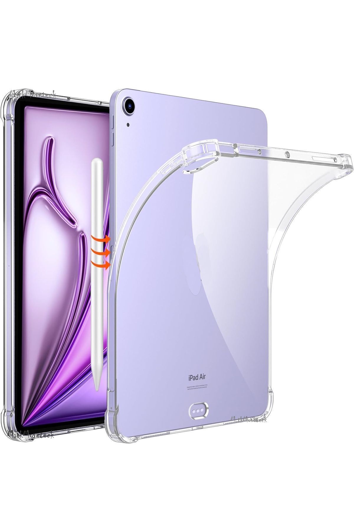 m.tk moveteck-iPad Air 11 Inch 2024 6Th Generation Compatible Case Transparent Back Corner Protection Tablet Case A2899 A2990 1