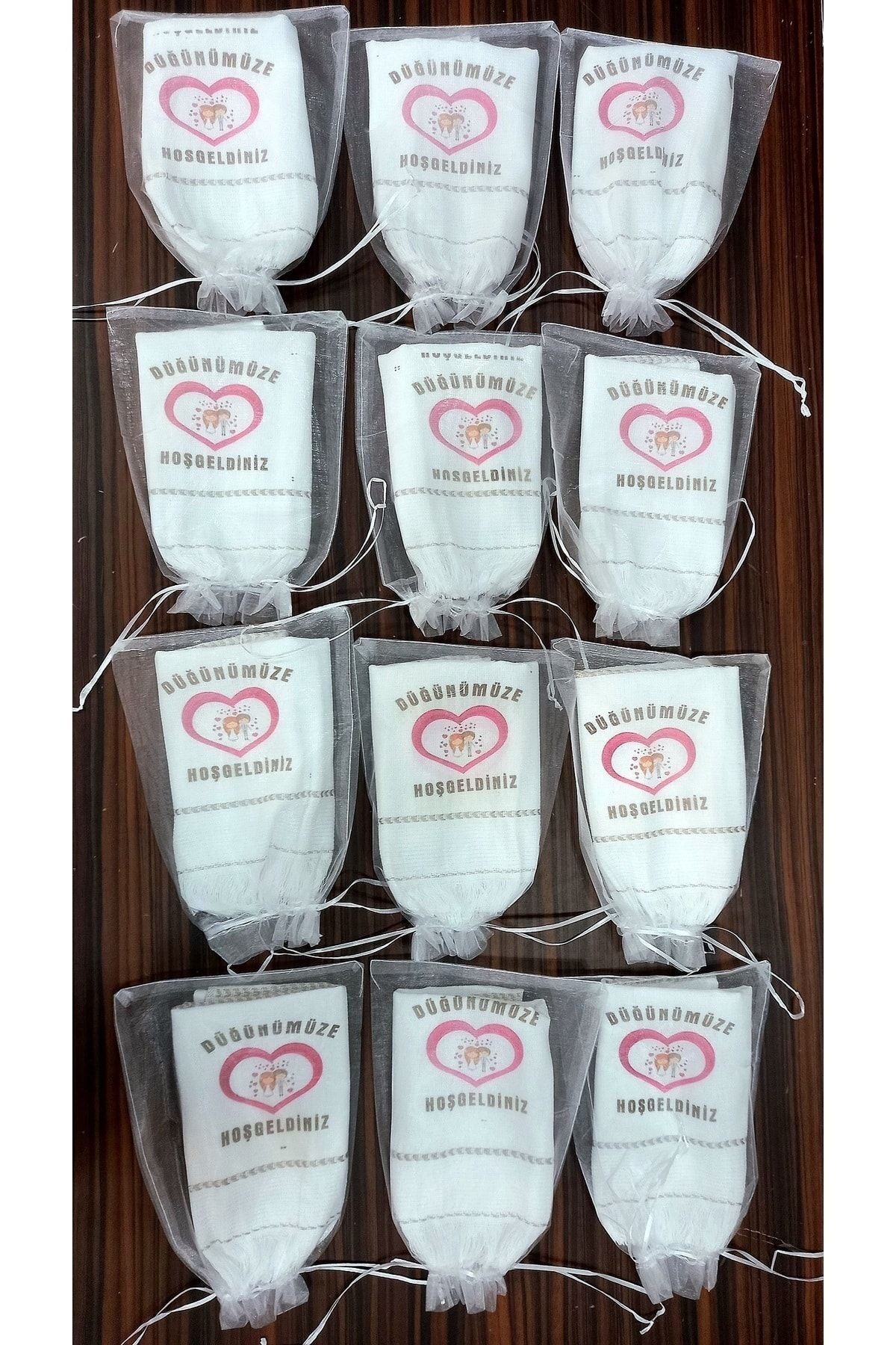 Wedding Towel , Wedding Towel with Tulle Pouch Car Towel Convoy Towel 12-Pack, pink pendant