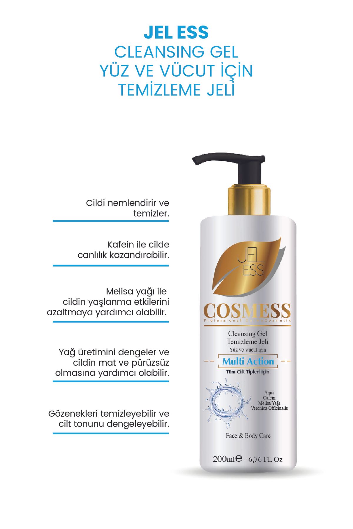 Cosmess-Cleansing Gel for All Skin Types 200 ml - Jeless 4