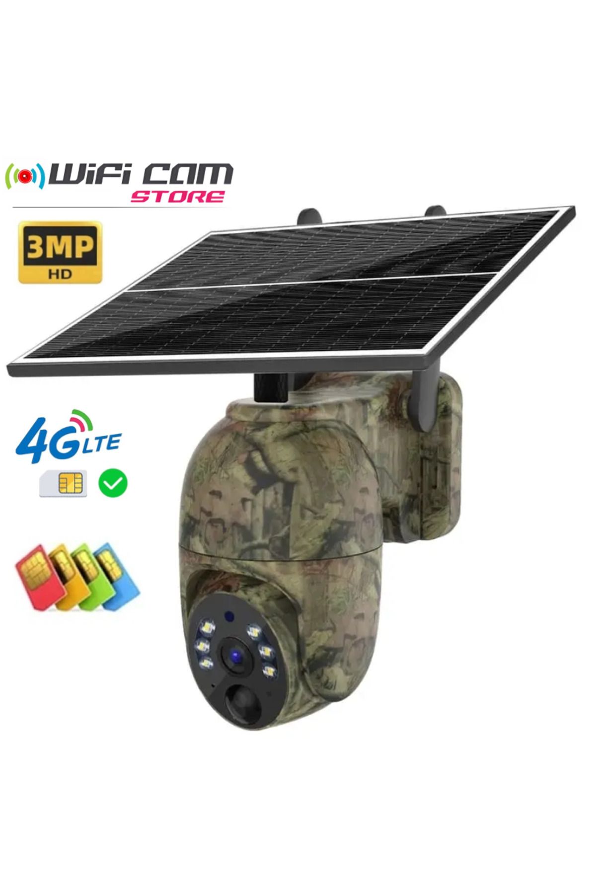 3 MP Full HD 4G Solar Sim Kartlı Mini Kamuflaj Kamera