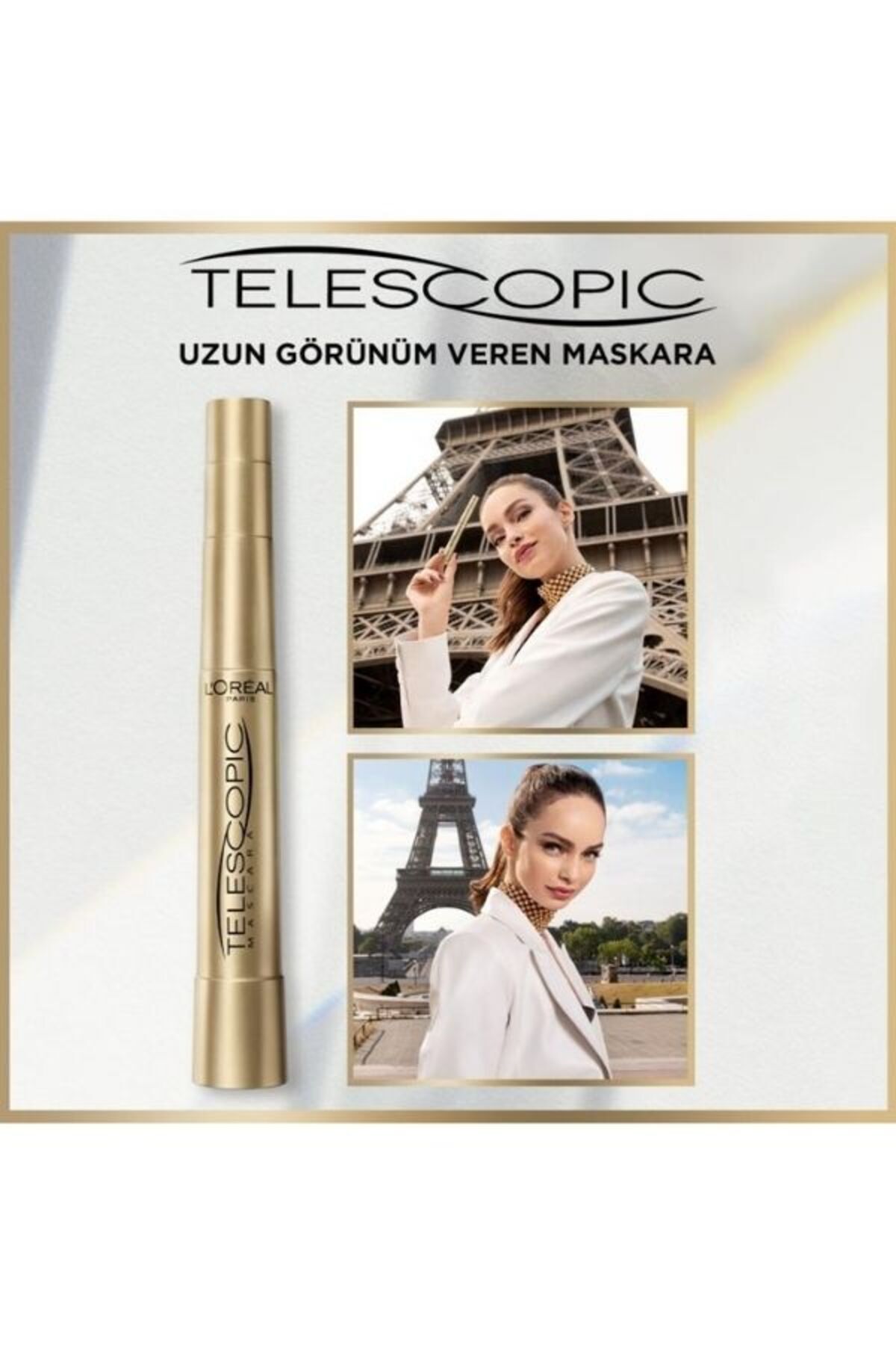 L'Oreal Paris ریمل طلایی تلسکوپی برای مژه‌های بلند یکی یکی