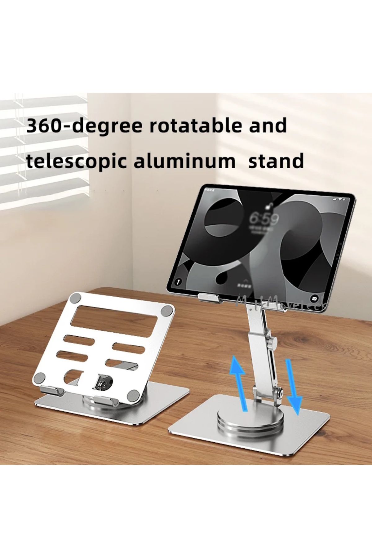 m.tk moveteck-Foldable Compatible with All Models Graduated Adjustable Metal Notebook MacBook Laptop Stand 2