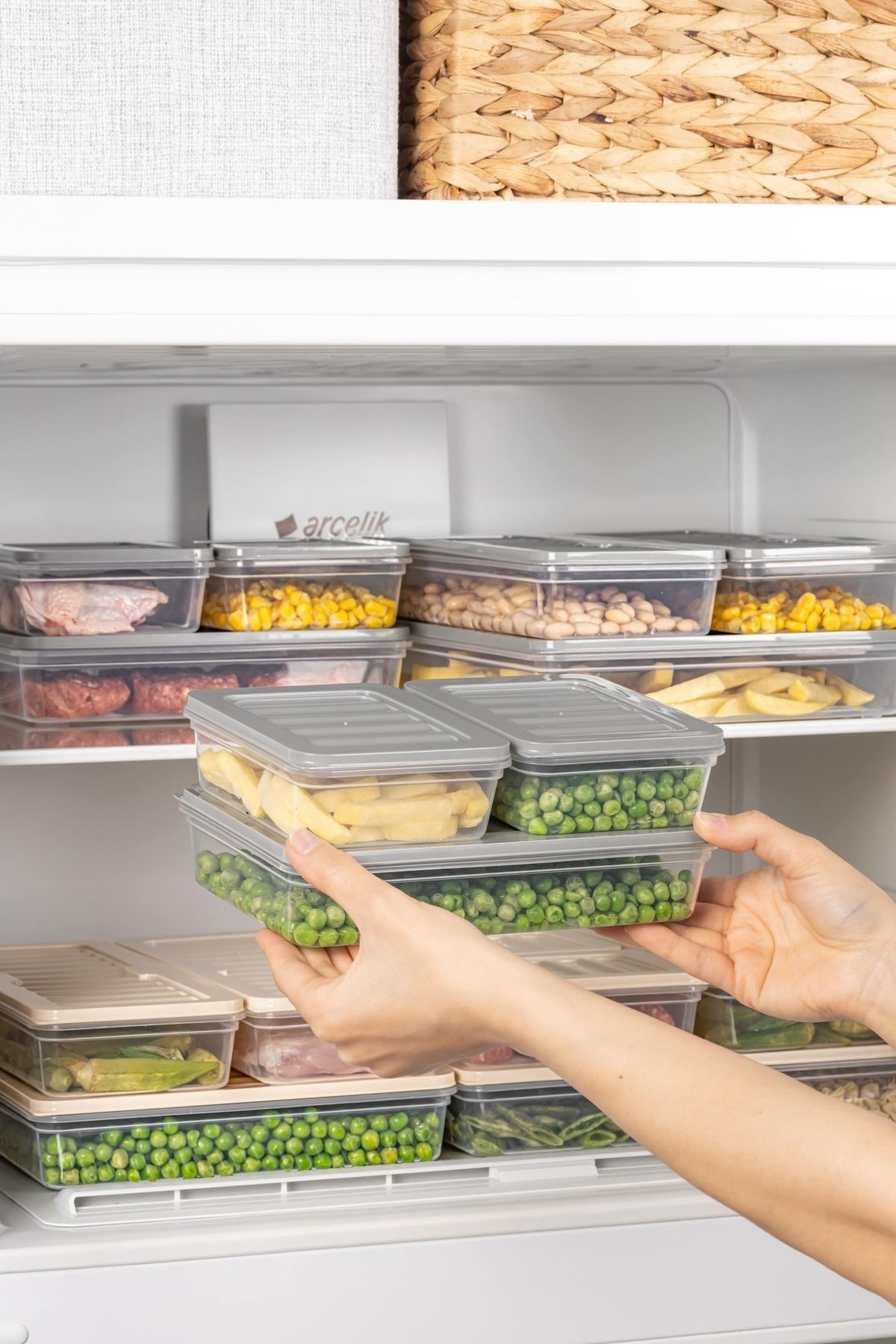 NY HOME-Set of 9 Freshbox - Gray Storage Container Suitable for Microwave and Diffraction 6