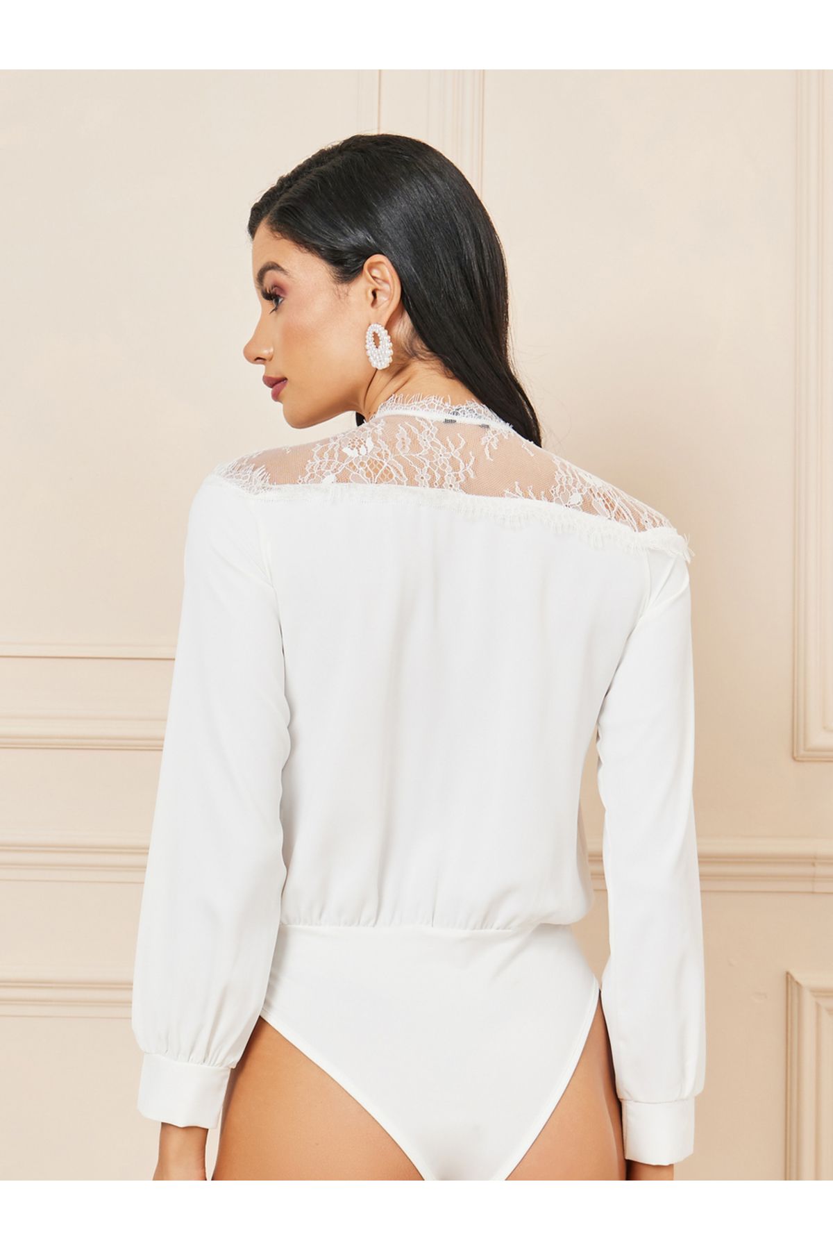 Styli-Mesh Insert Front Button Bodysuit 2