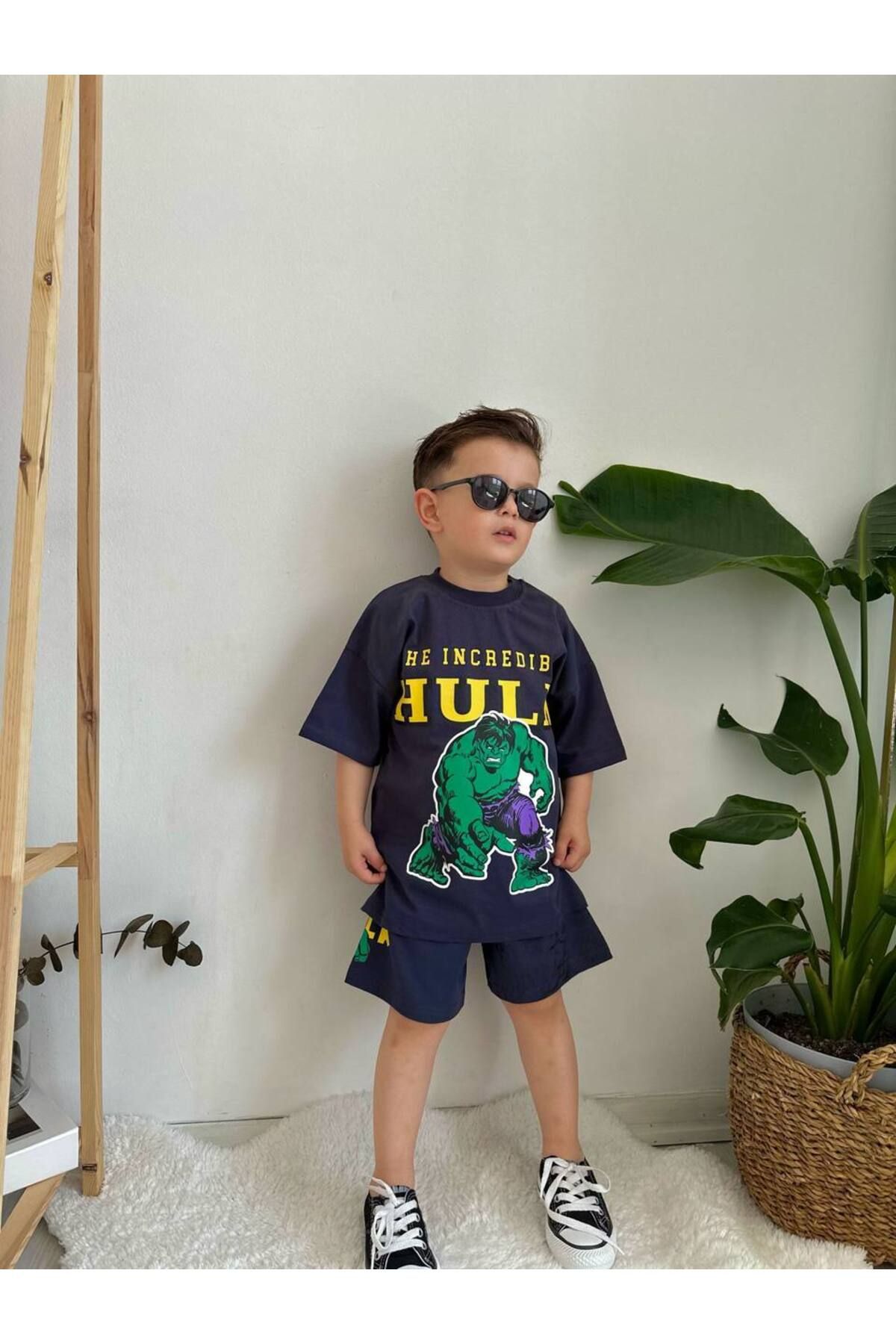 JELİBOOM-Hulk Printed Boys' Shorts Set 3