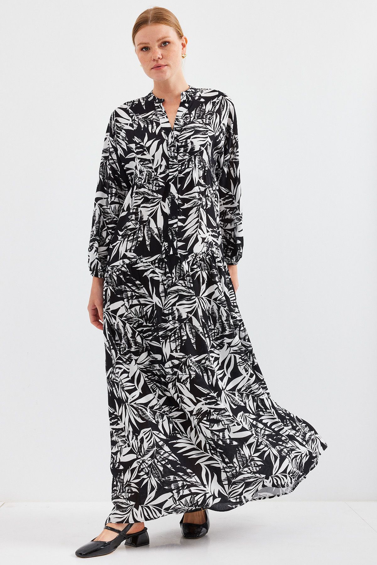Bigdart-2423 Model - U. Black Authentic Patterned Dress 3