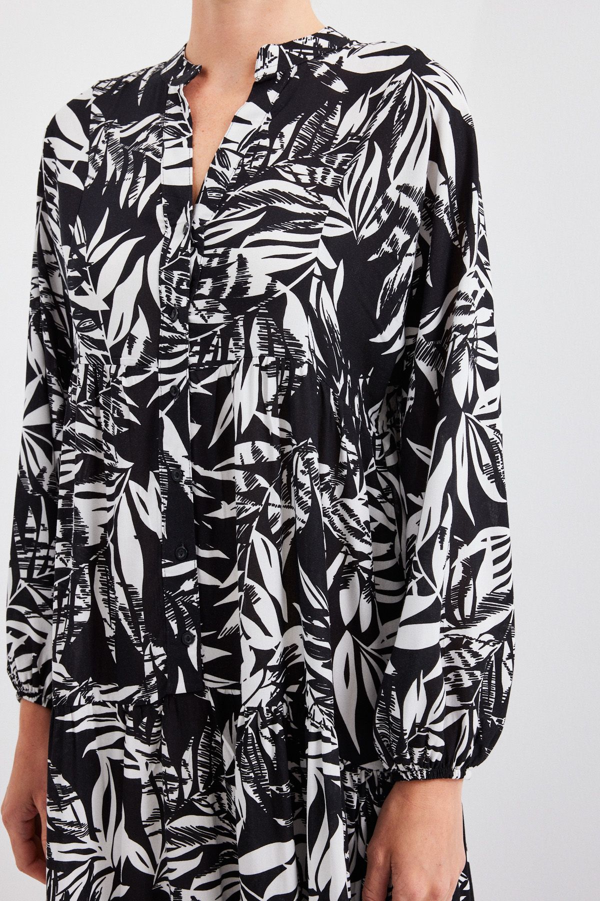 Bigdart-2423 Model - U. Black Authentic Patterned Dress 6
