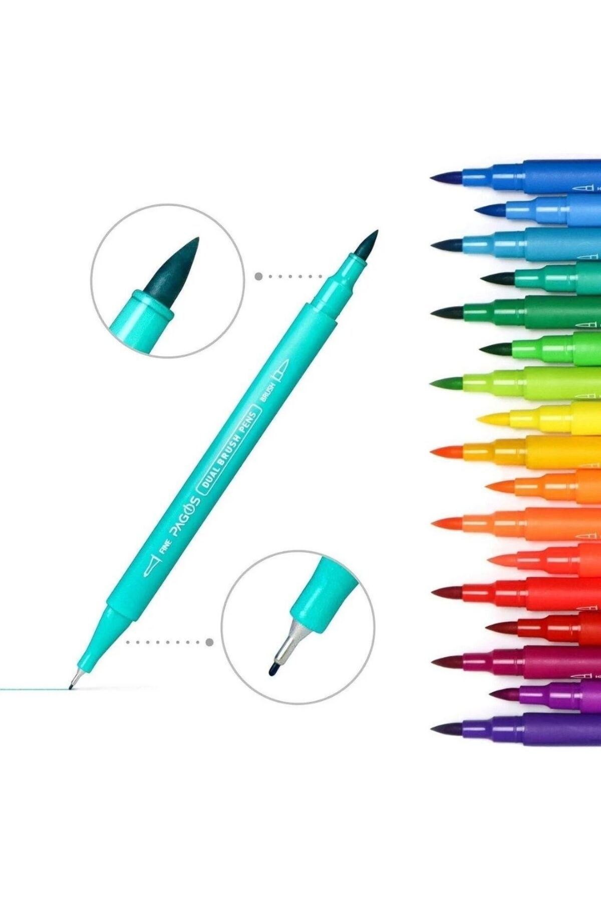 Art Tone-120 Color Professional Dual Brush Marker Set - Water Based, Unscented 3