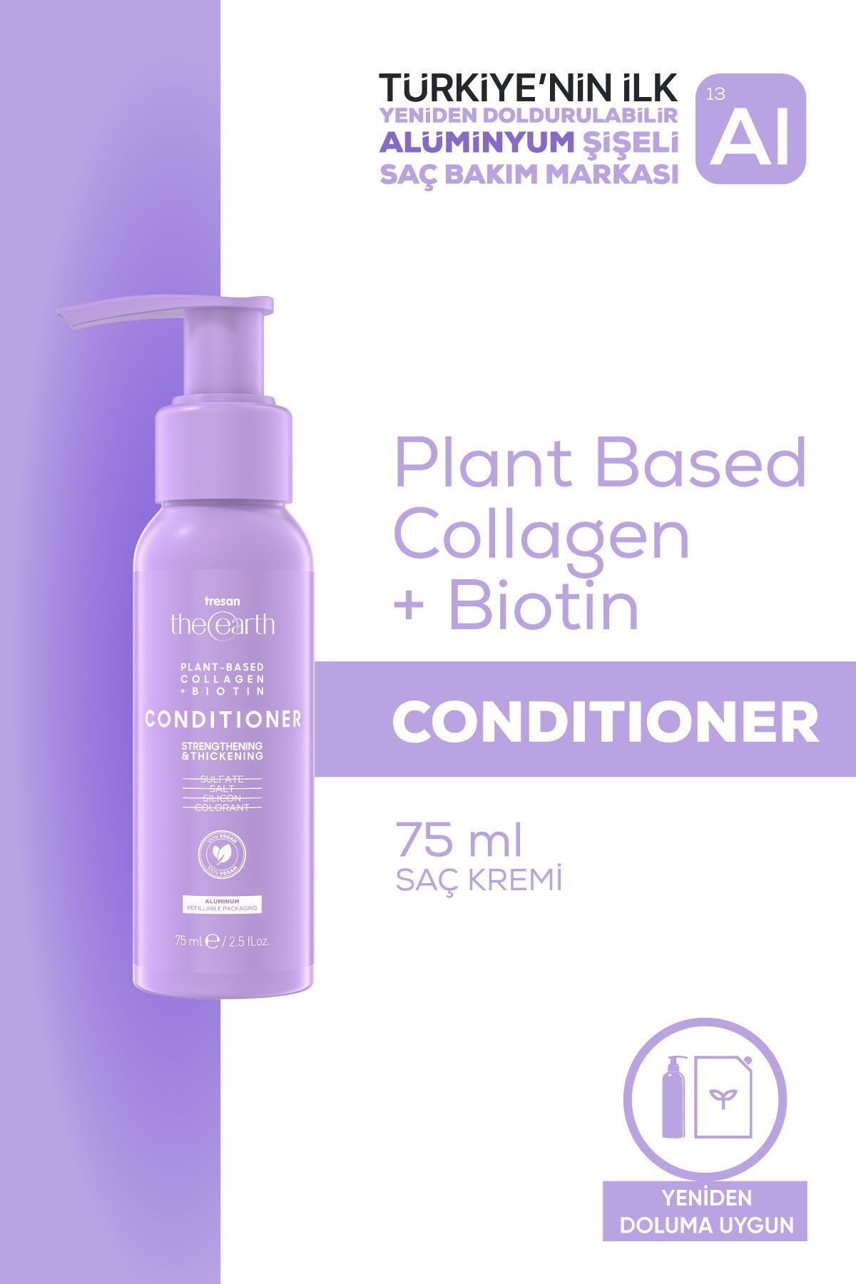 نرم کننده کلاژن بیوتین 75 میلی لیتر Tresan The Earth