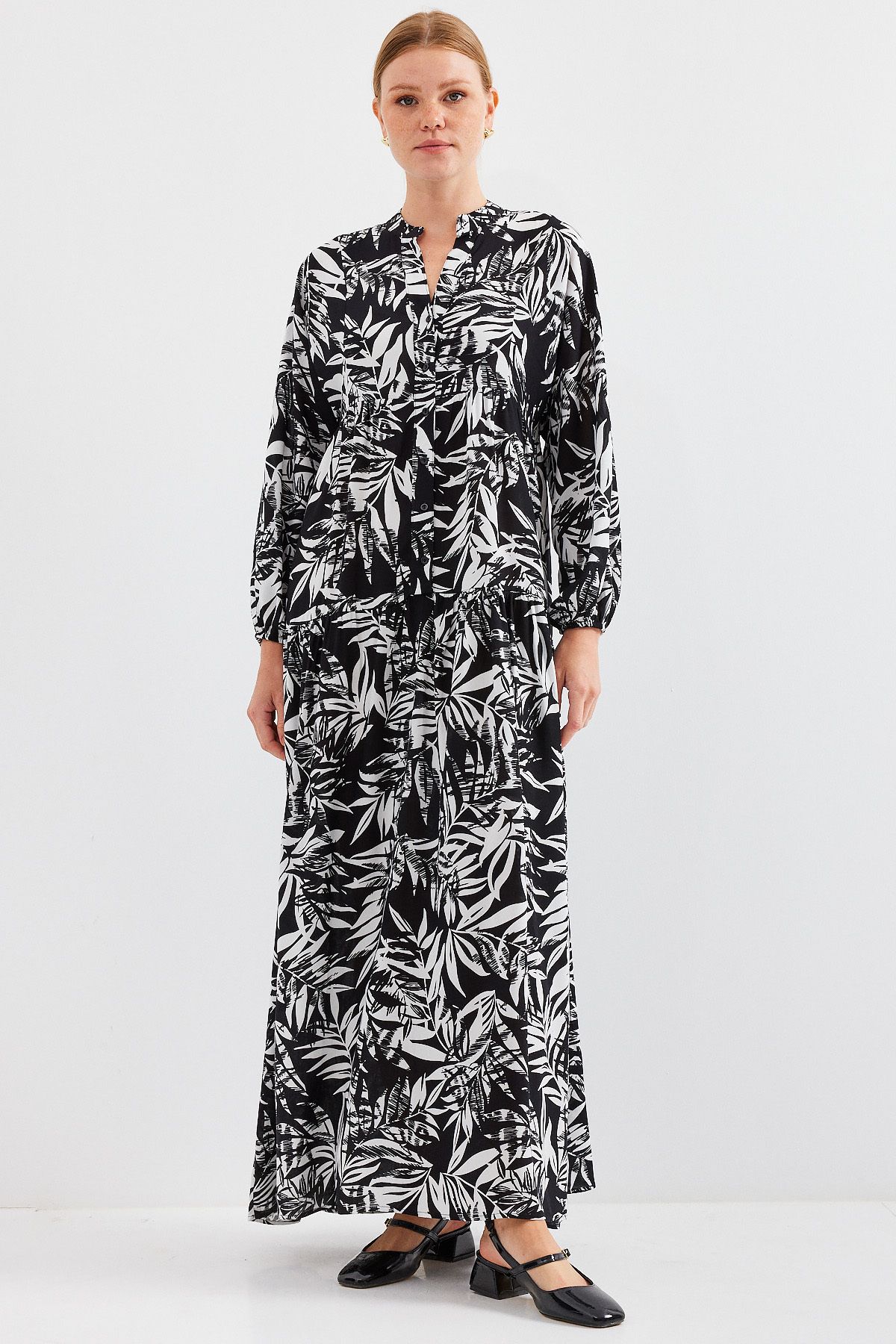 Bigdart-2423 Model - U. Black Authentic Patterned Dress 2