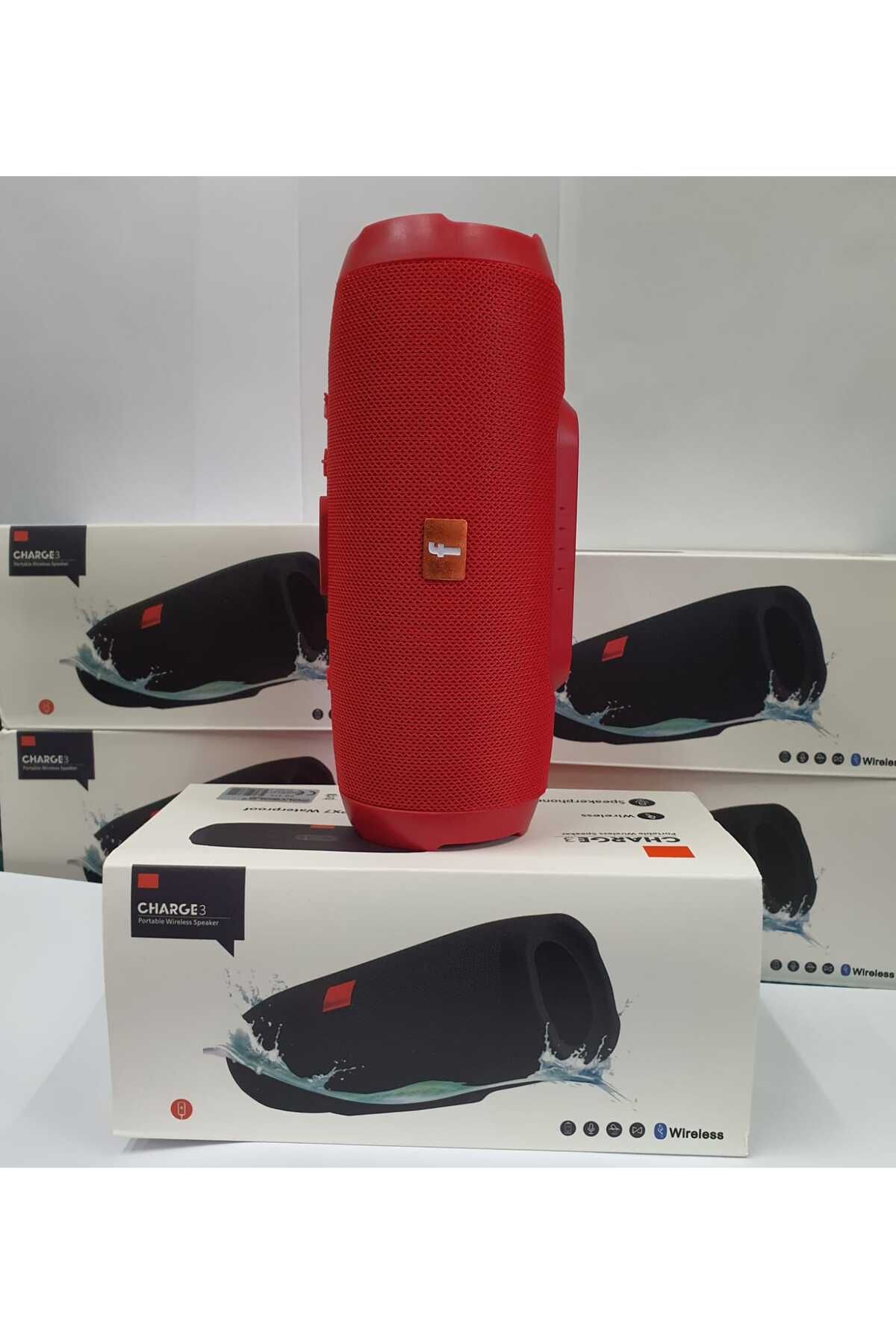Charge3 Bluetooth Speaker Kablosuz Şarjlı Taşınabilir Hoparlör Sd Kart Usb Aux Girişli Kırmızı #2