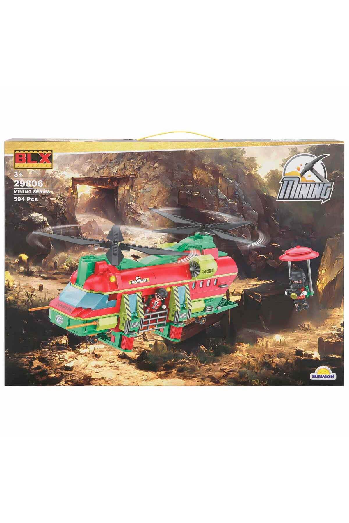 مجموعه بلوکی ساختنی ۵۹۴ تکه معدن طلا با دو فیگور هلیکوپتر