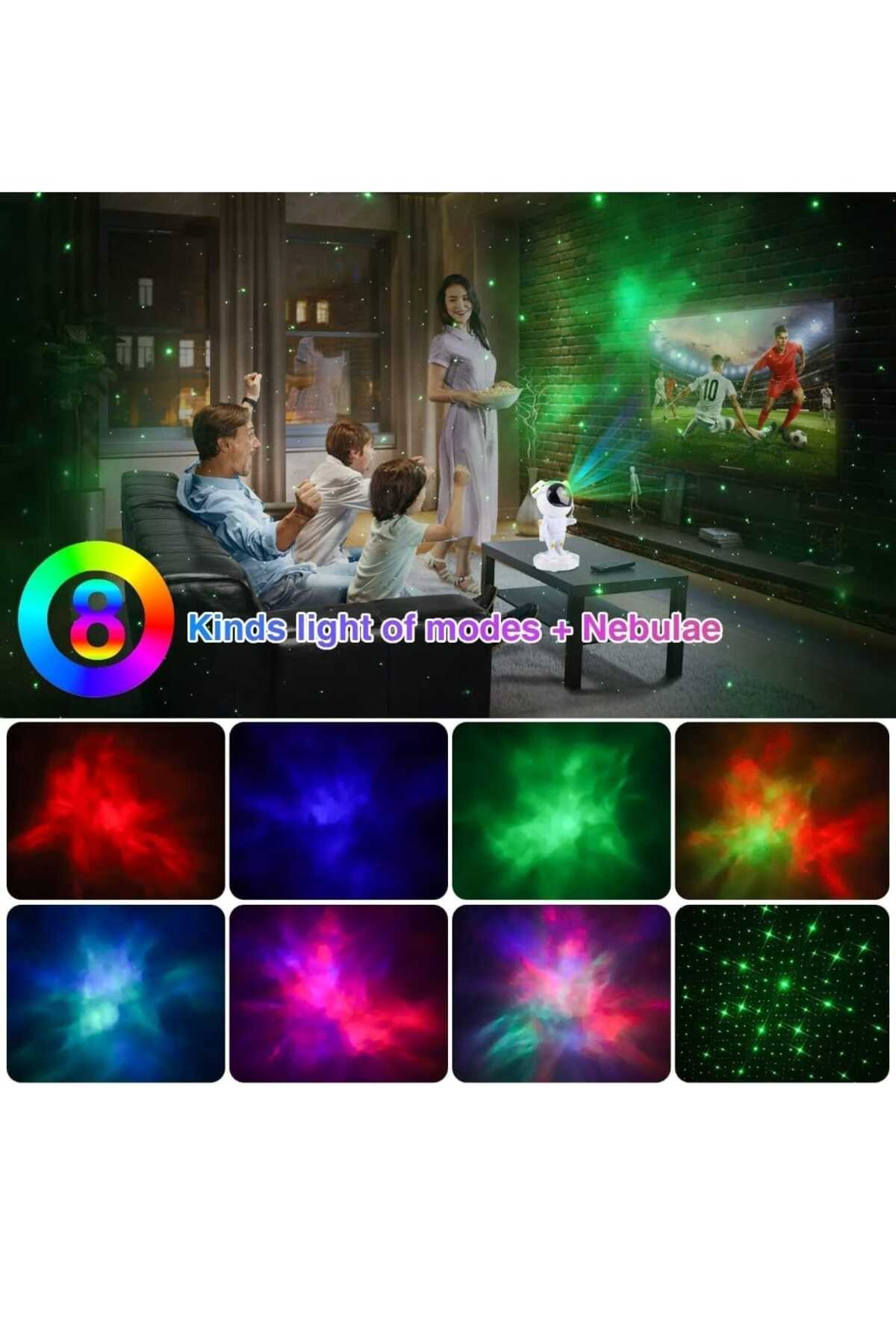 mr shopping MR Astronot Projektör Çocuklar için Yıldız Projektör Galaxy Projektör Gece Lambası,Bluetooth Müzik fotoğrafı 7 (önizleme)