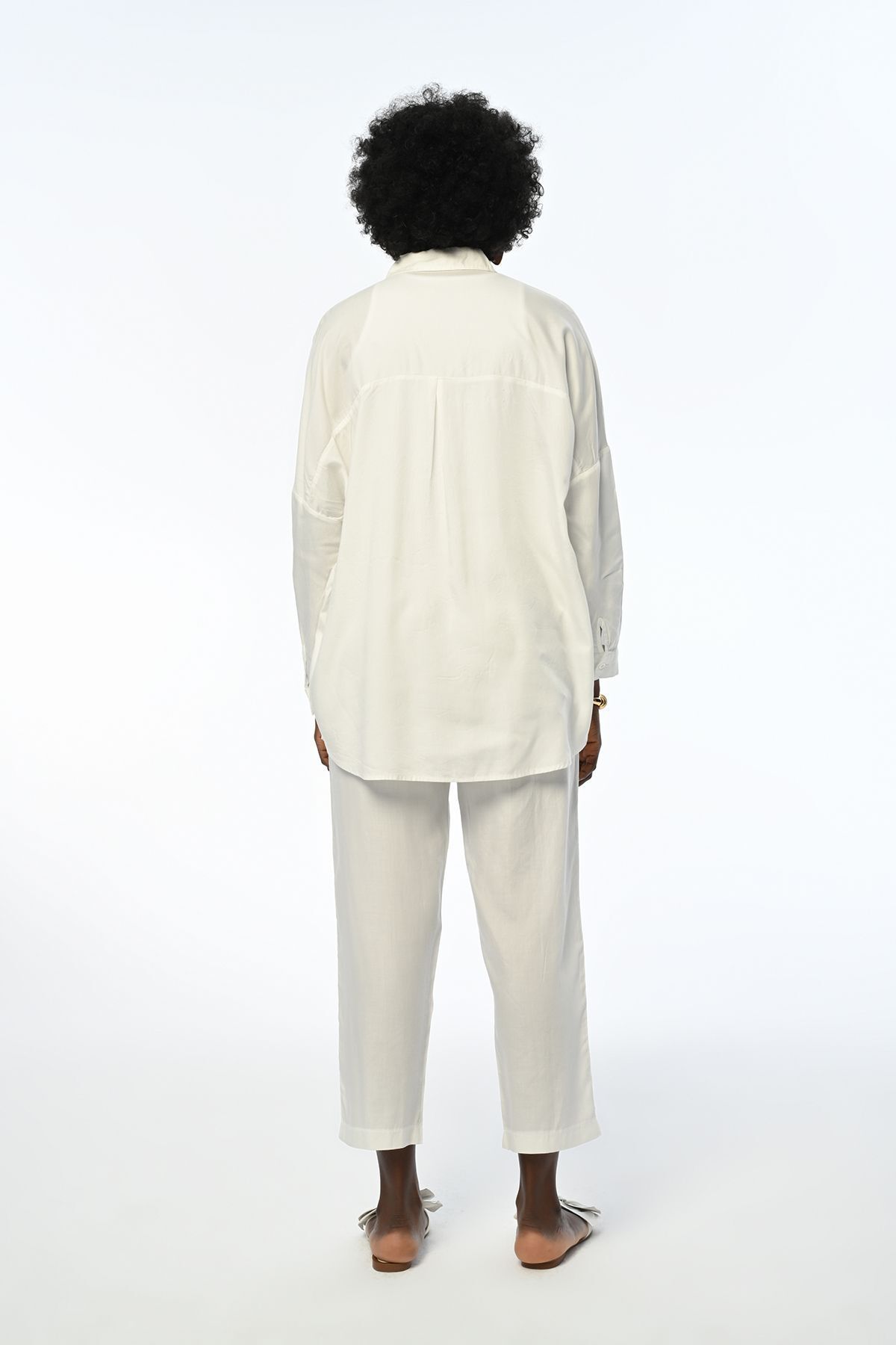 Orfeo Negro-WOMEN'S FLOWER STONE EMBROIDERED OVERSIZE SHIRT 4
