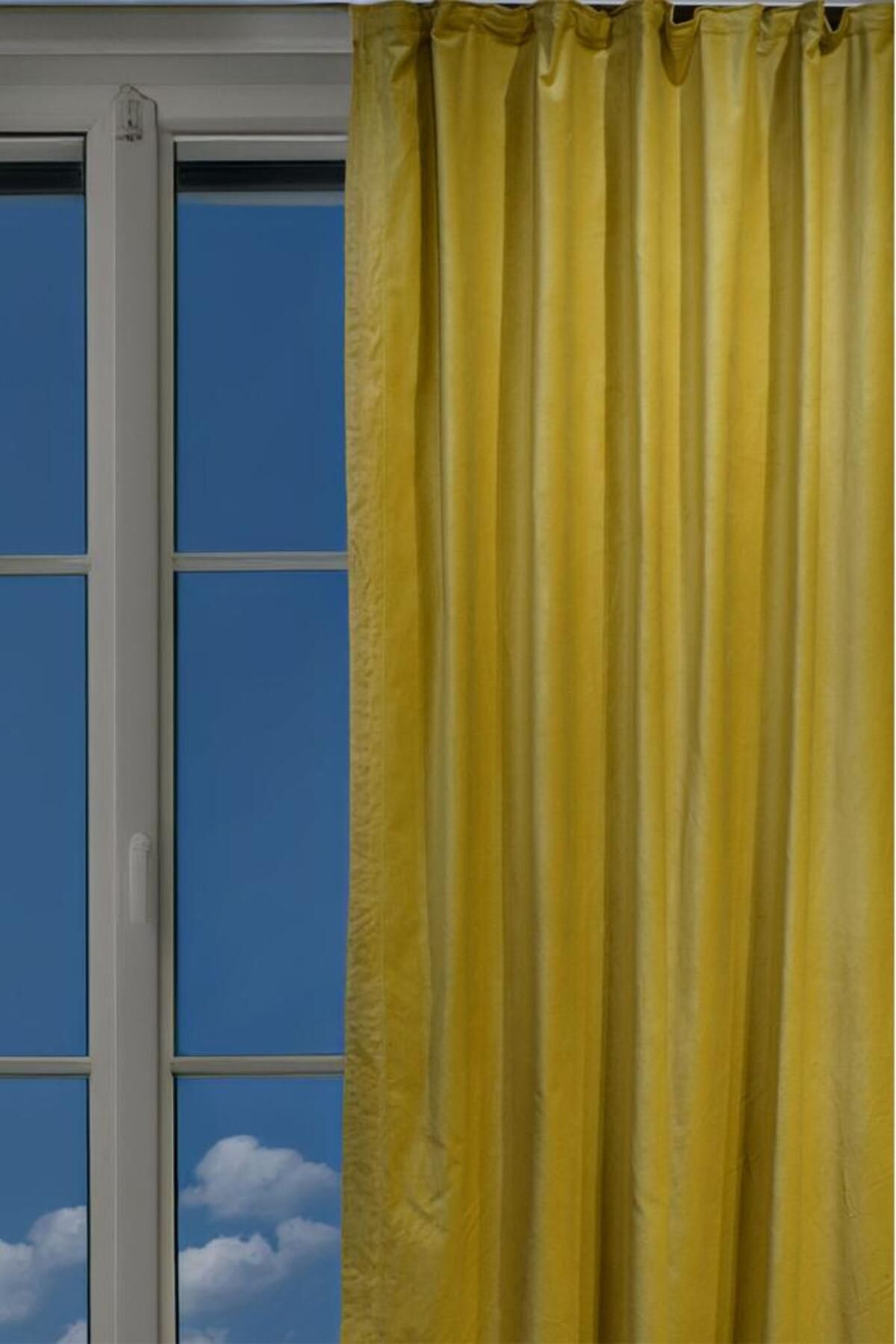 Miabella Home-Velvet Textured, Extraphor Drawstring Background Curtain, Plain Stitched, Modern Touch Single Wing Background Curtain 6