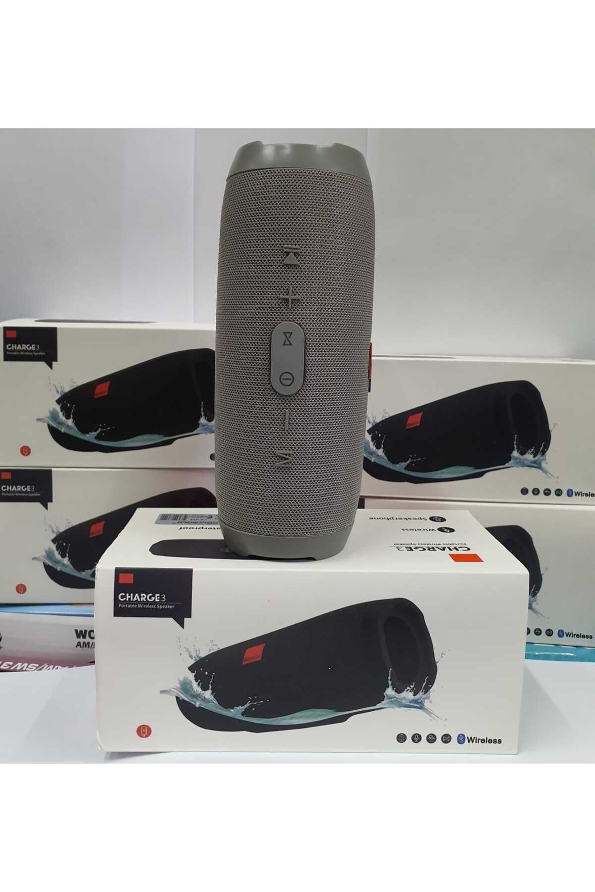 Charge3 Bluetooth Speaker Kablosuz Şarjlı Taşınabilir Hoparlör Sd Kart Usb Aux Girişli Gri #2