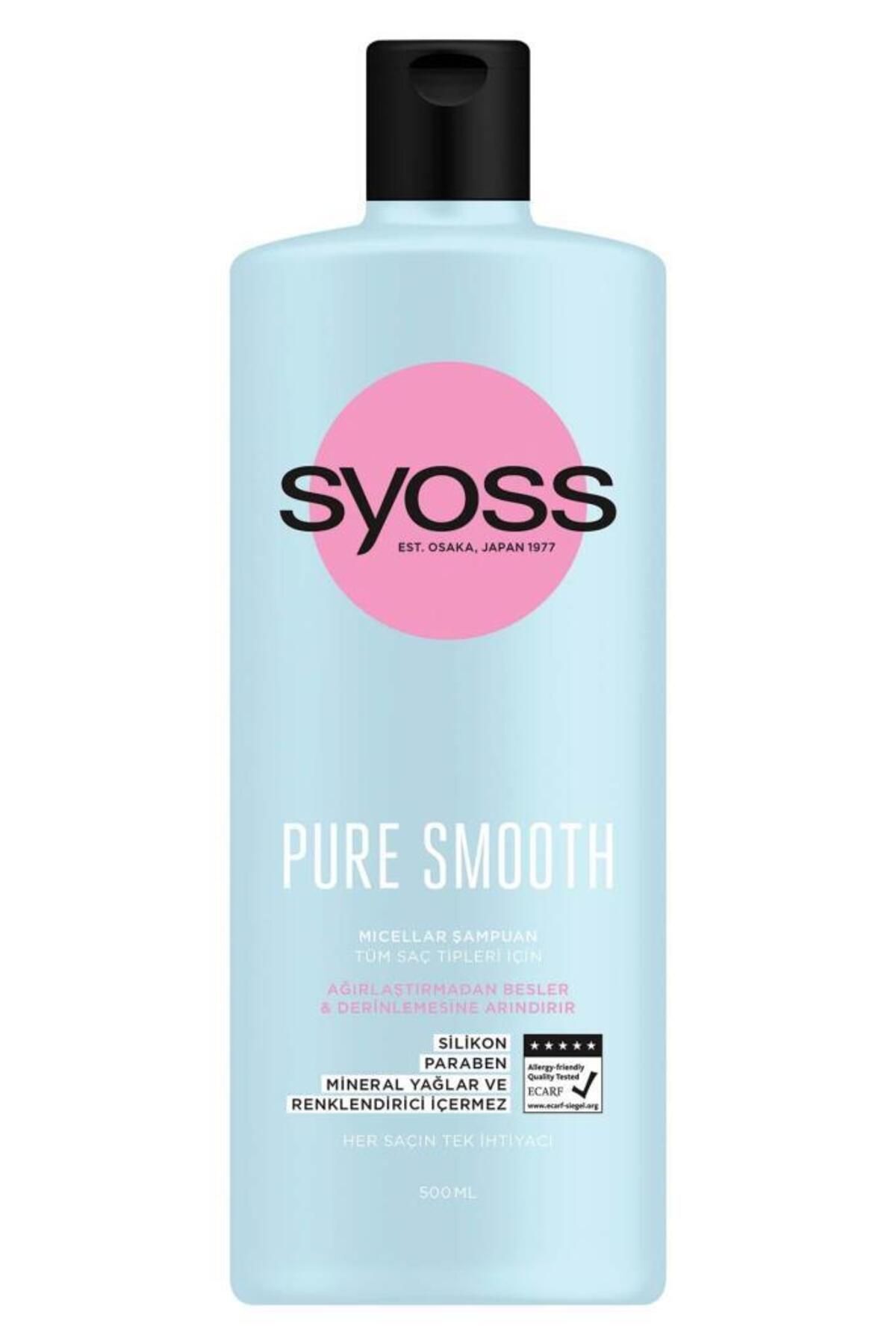 Syoss-Pure Smooth Micellar - Non-Weighting Care Shampoo 500ml x 3 Pieces 3
