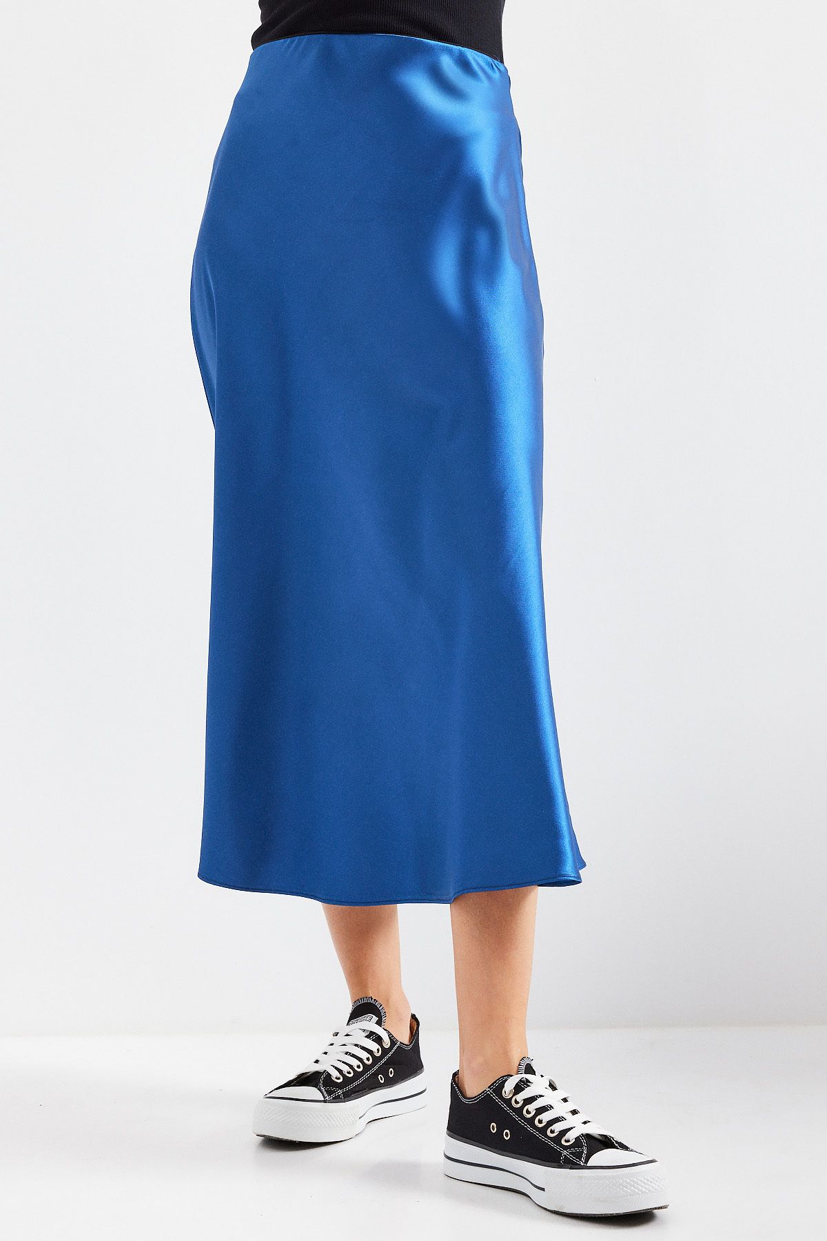 Bigdart-15806 Model Satin Saks Skirt 4