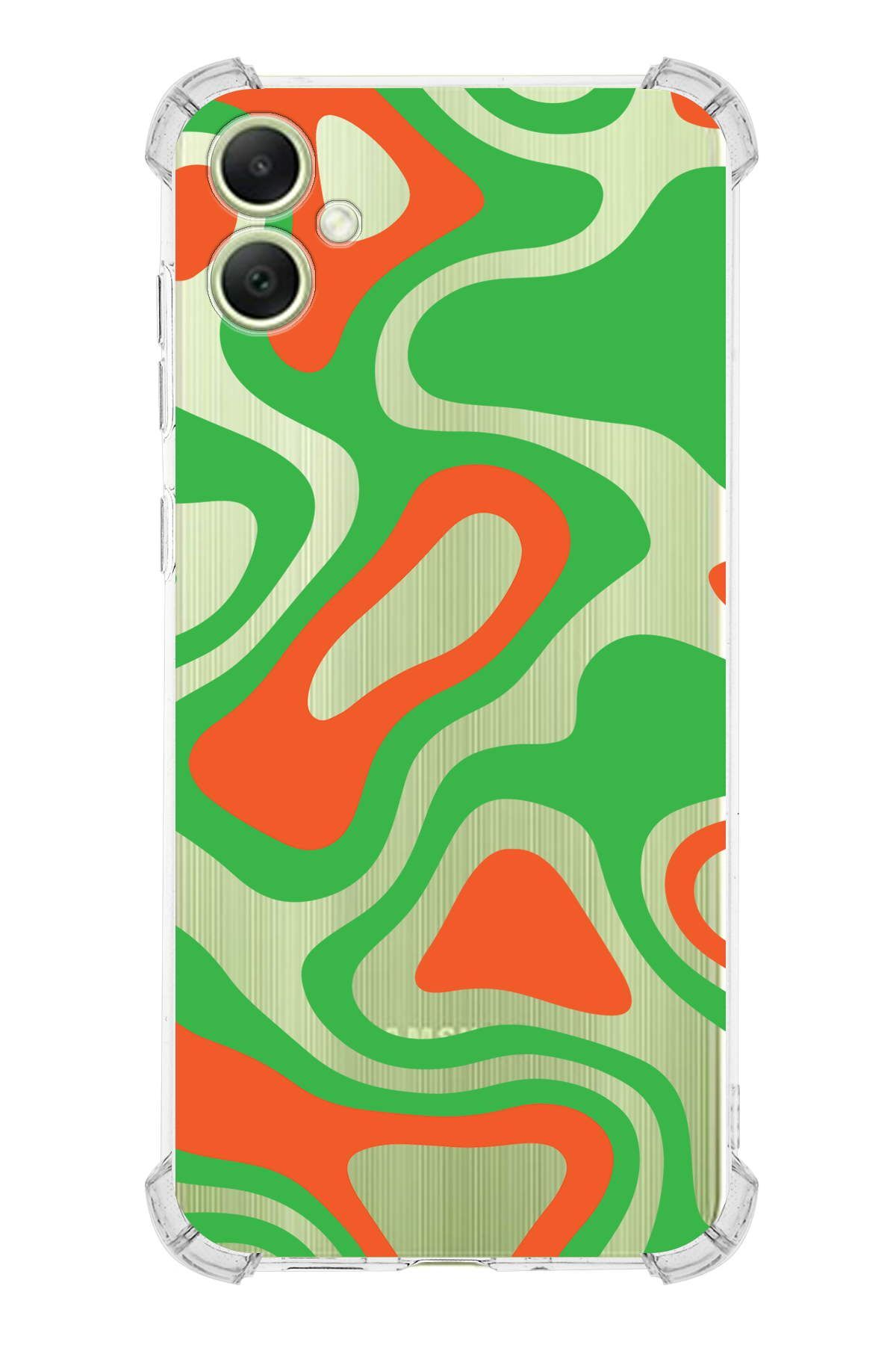 Samsung A05 Uyumlu Köşe Korumalı Renkli Desen Tasarımlı Şeffaf Silikon Kılıf