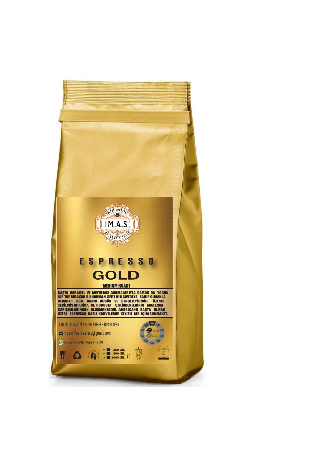 M.A.STHECOFFEEROASTERY1KgEspressoGoldBlend(ÇEKİRDEKVEYAÖĞÜTÜLMÜŞ)Kahve.