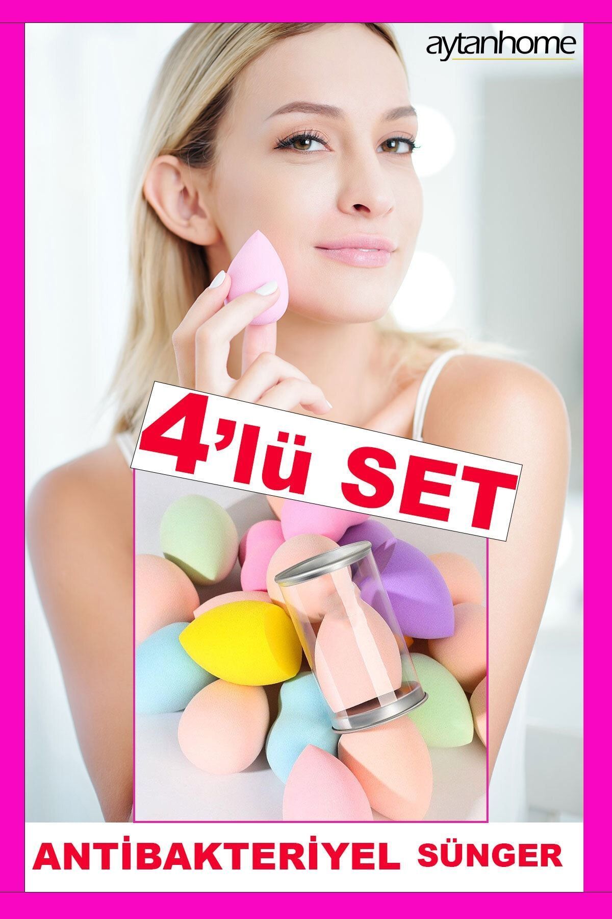اسفنج آرایشی ضد باکتری (4 عدد) ست اسفنج آرایشی تولیدی ویژه Aytan Home