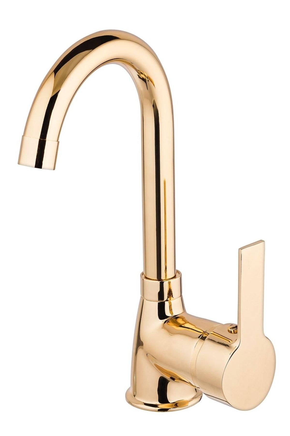 Alecra Altın Renk Delta Banyo Lavabo Musluğu Bataryası Lux Görünüm Kaliteli Pirinç Gövde