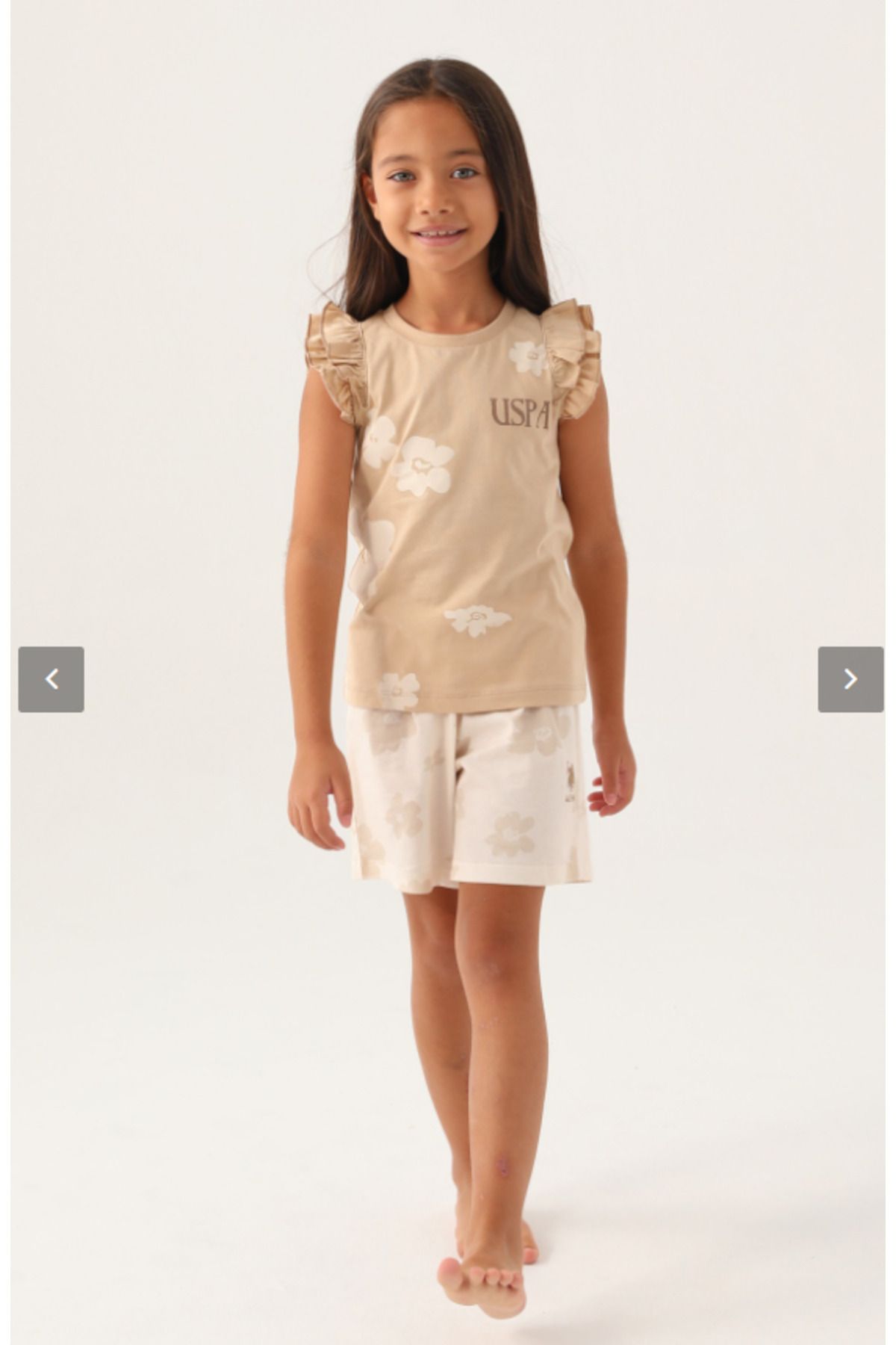U.S. Polo Assn.-U.S. Polo Girls' Shorts Suit - BEIGE, US1825-4 4