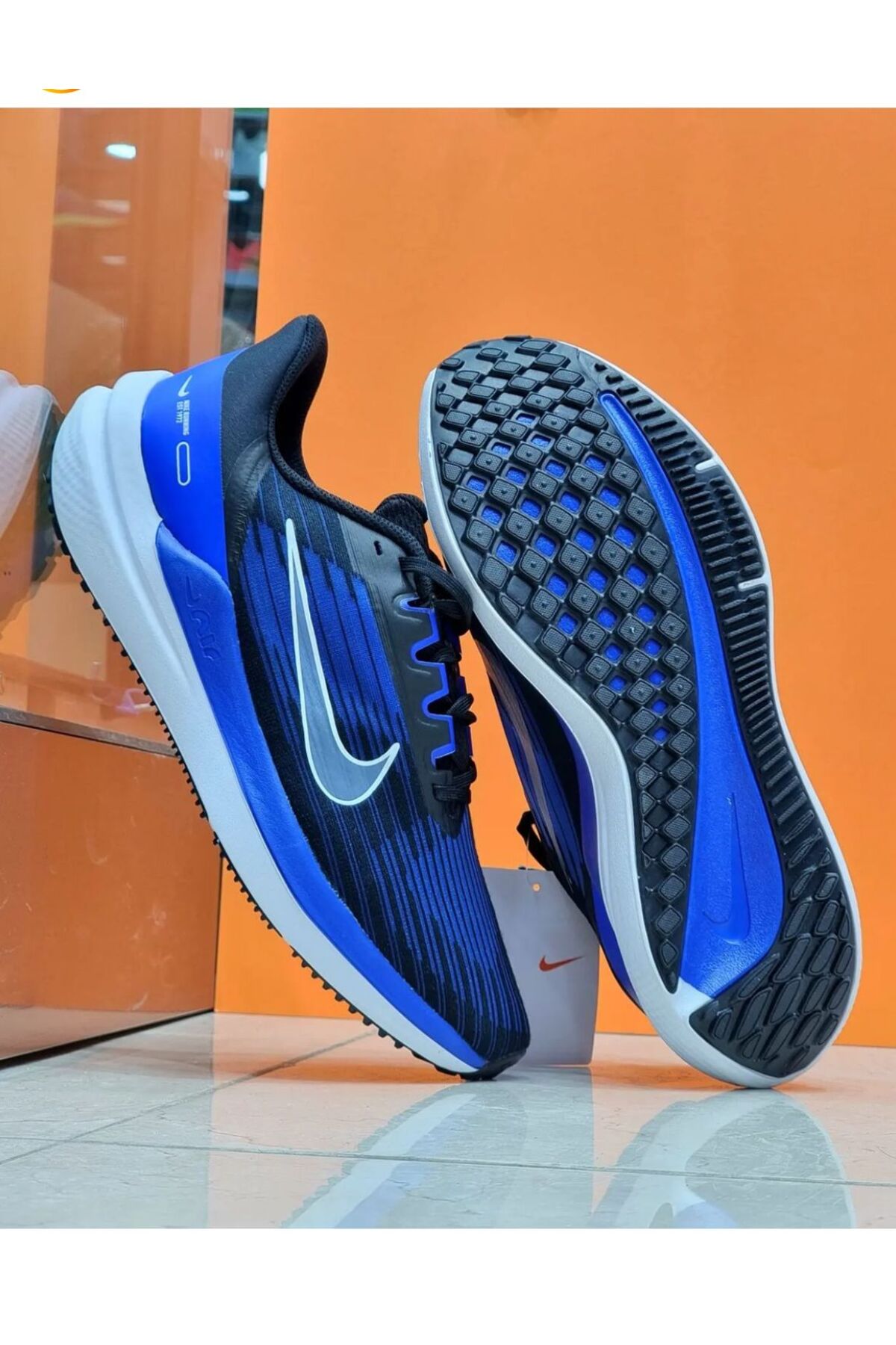 کفش Nike نایکی ورزشی مناسب دویدن یونیسکس Mavi ماوی مشکی Air Winflo 9 اورجینال - تصویر 4
