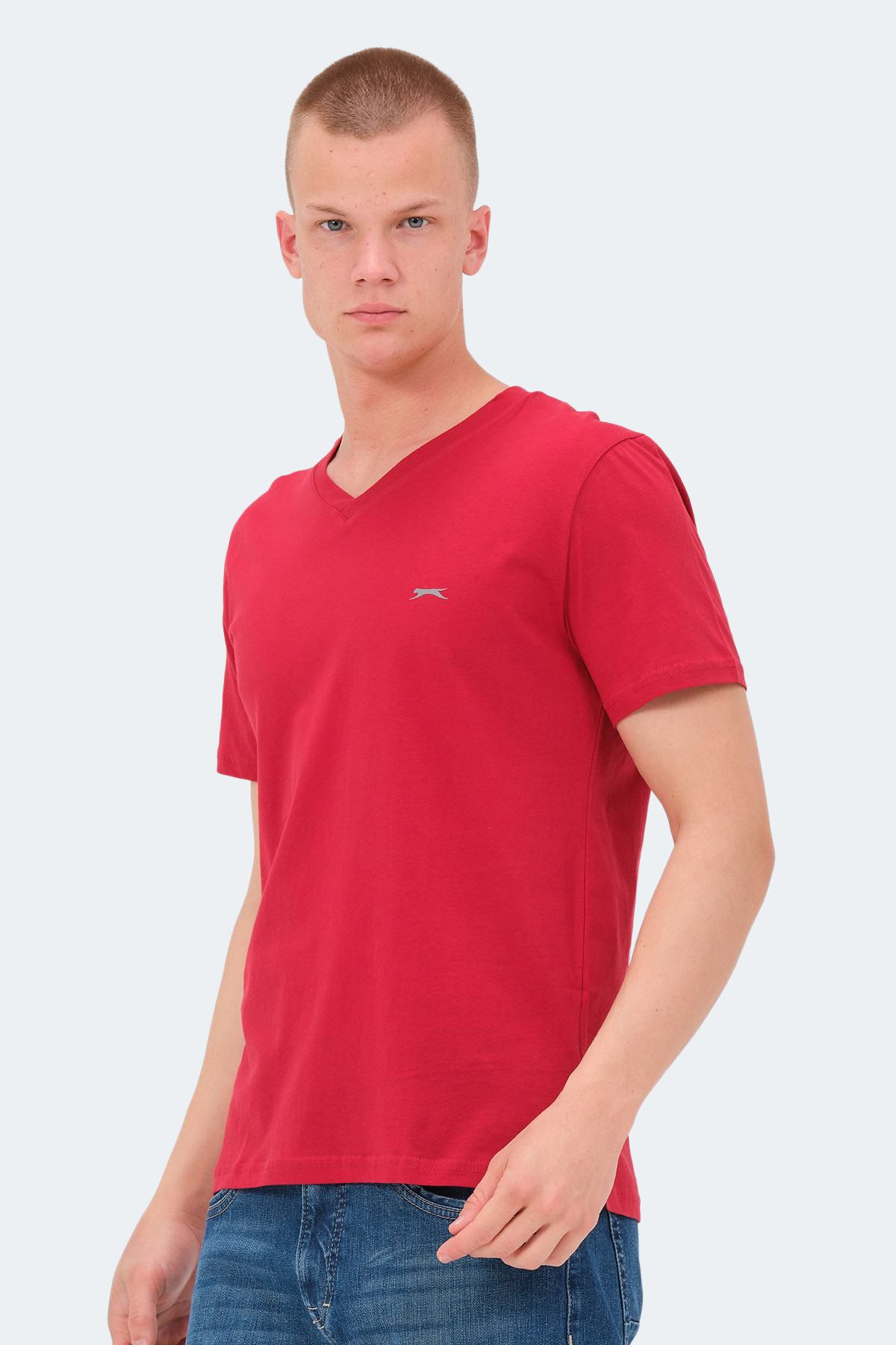 Slazenger-تي شيرت رجالي باللون الأحمر KAIJA 6