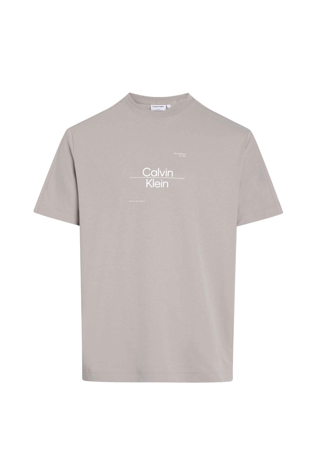 تی شرت خاکستری مردانه یقه دوچرخه K10K12489PAN Calvin Klein