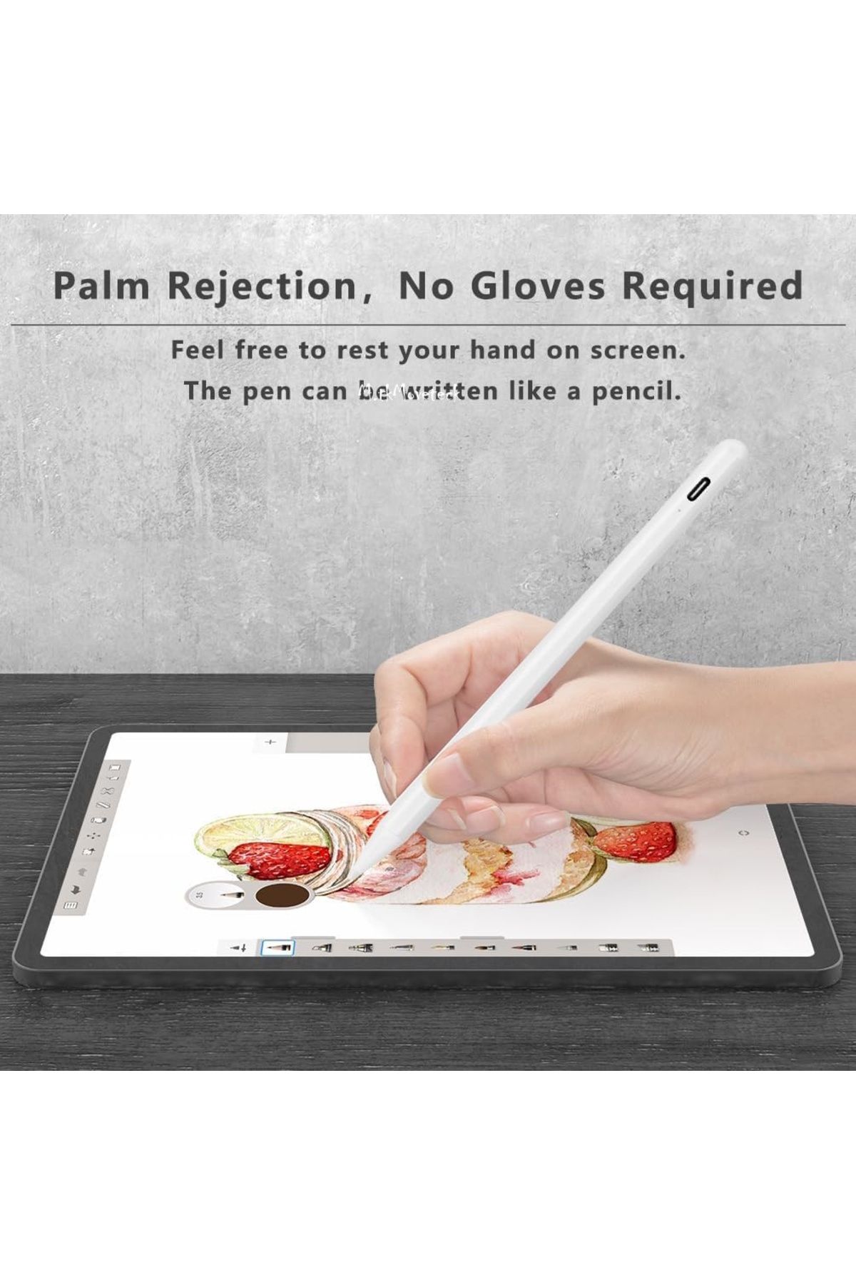 m.tk moveteck-iPad Pro 11" 5Th Generation Compatible Palm Sensing Tilt Drawing Thickness Changing Stylus Pen Palm M4 7