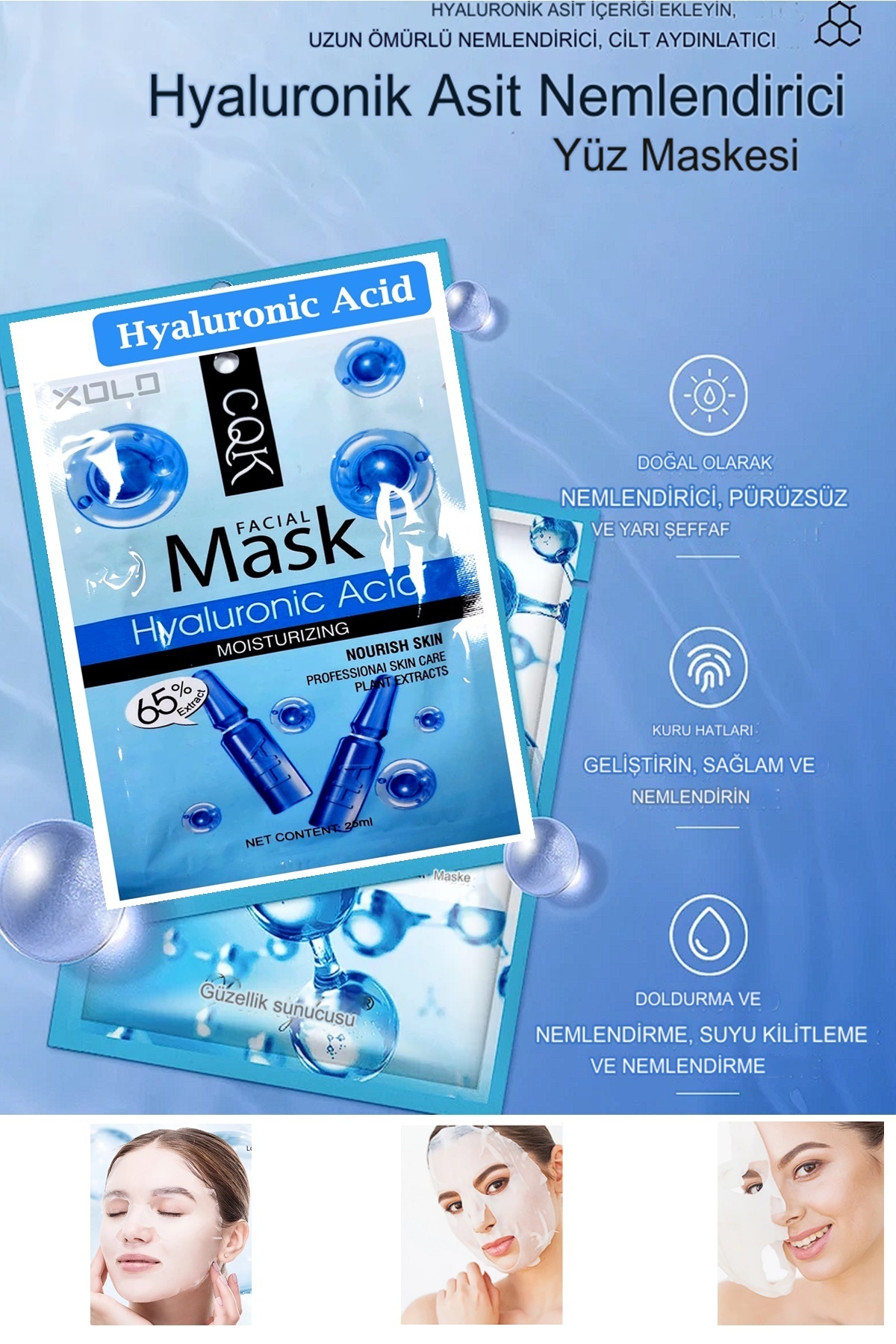 ماسک صورت   Xolo | xolohyalurionic4093 اورجینال - تصویر 3