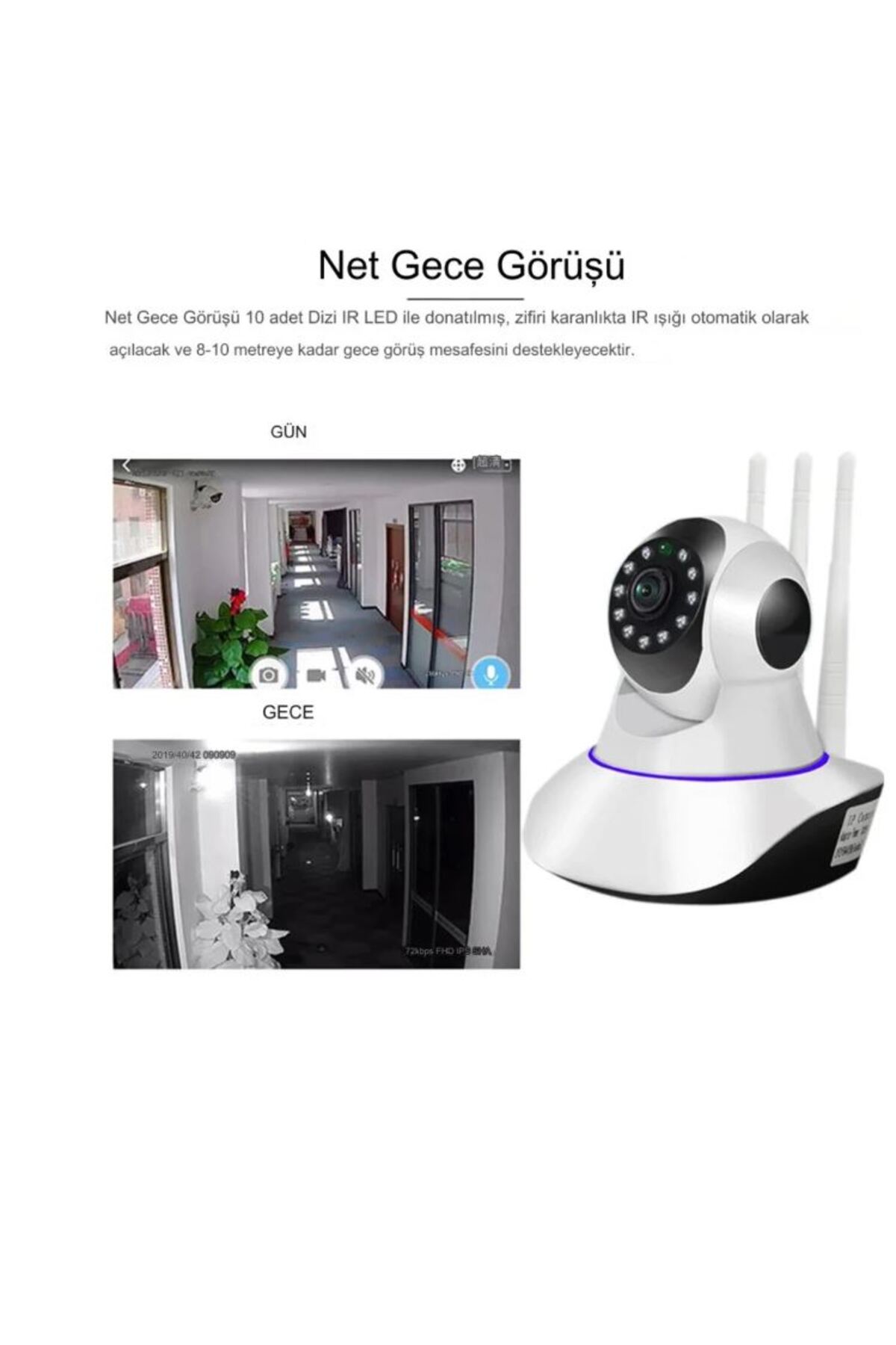 qasul Yapay Zekalı Hareket Takip Sensörlü Sesli Canlı İzlenebilen Bebek ,Bakıcı,Ev,Ofis Güvenlik Kamerası fotoğrafı 4 (önizleme)