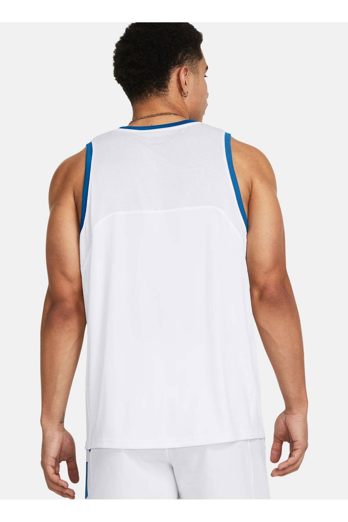 رکابی ورزشی سفید مردانه 1383399 100 UA عملکرد پایه یقه دوچرخه پوست Under Armour
