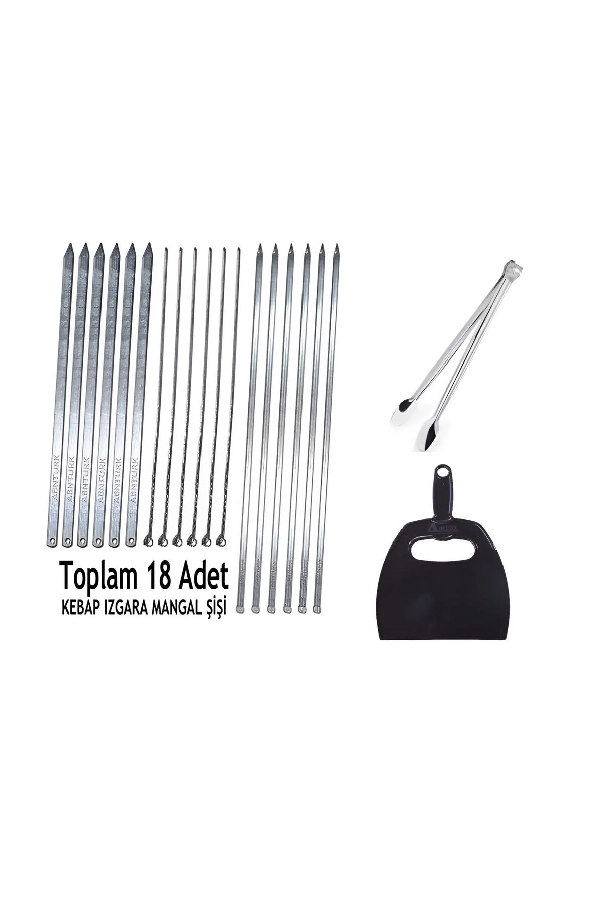 Metler 20 Parça Farklı Boyut Mangal Şiş Set, 6 Adana+6 Şiş Kebap+6 ...