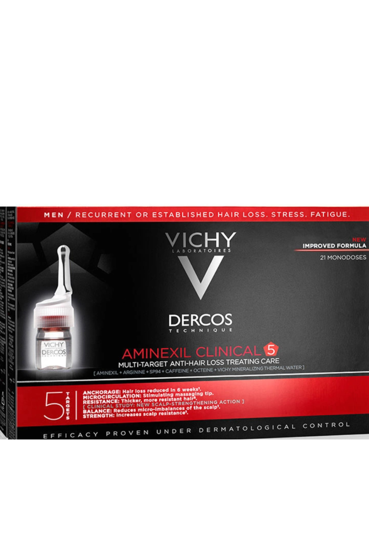 Dercos Aminexil Clinical 5 21x6ml - Serum Against Hair Loss for Men