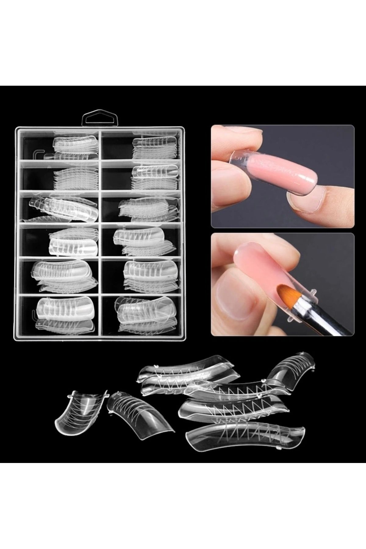 Protez Tırnak Üst Dual Form Poly Jel Tipsi - Küt 120 Adet - 3