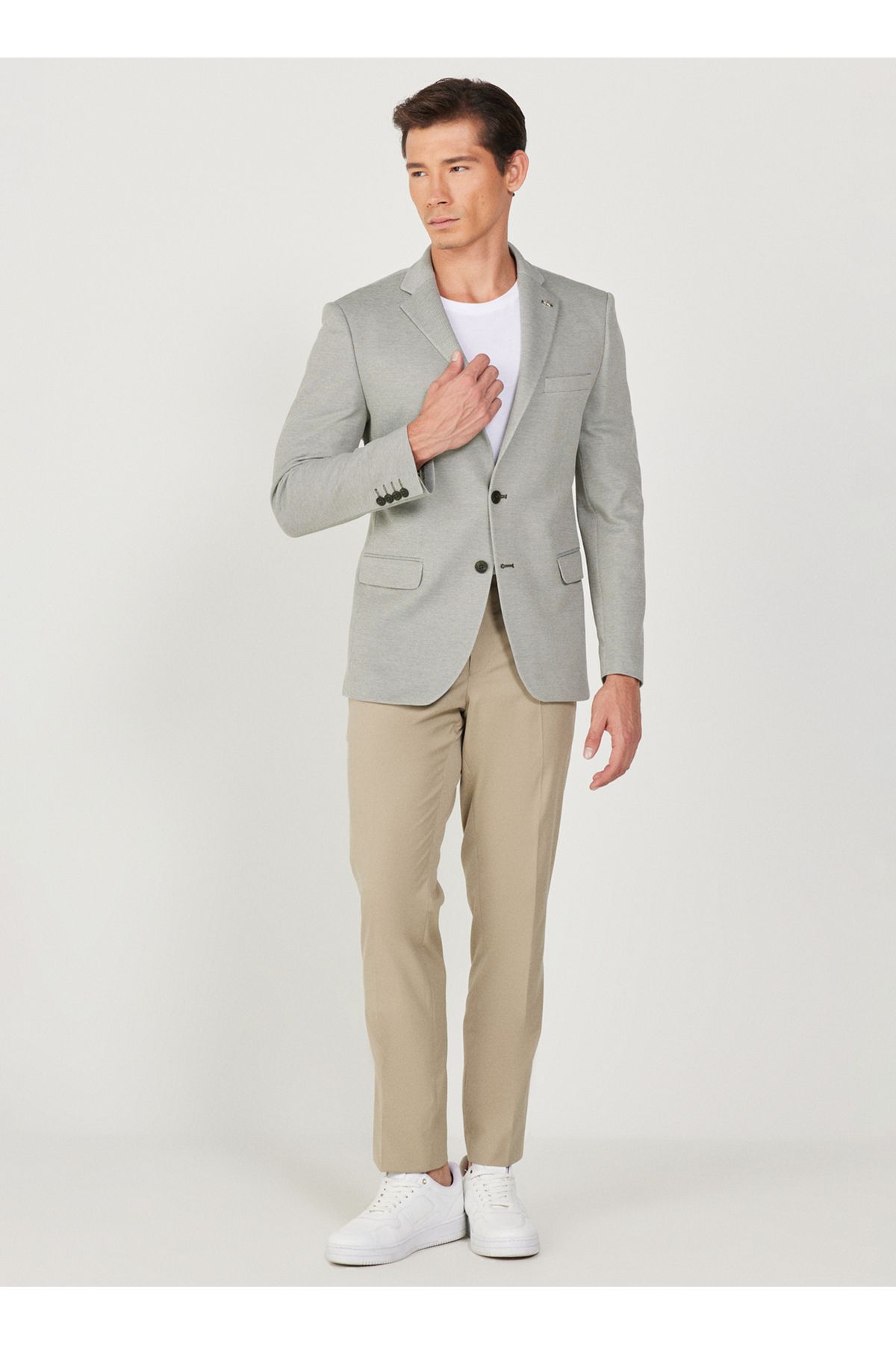 ALTINYILDIZ CLASSICS-Altıny Yıldız Beige Slim Fit Spodnie męskie - Wąska nogawka, Regularna talia 4A 0123200097 3