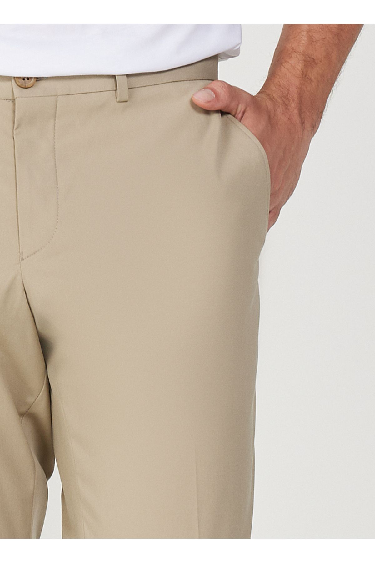 ALTINYILDIZ CLASSICS-Altıny Yıldız Beige Slim Fit Spodnie męskie - Wąska nogawka, Regularna talia 4A 0123200097 4