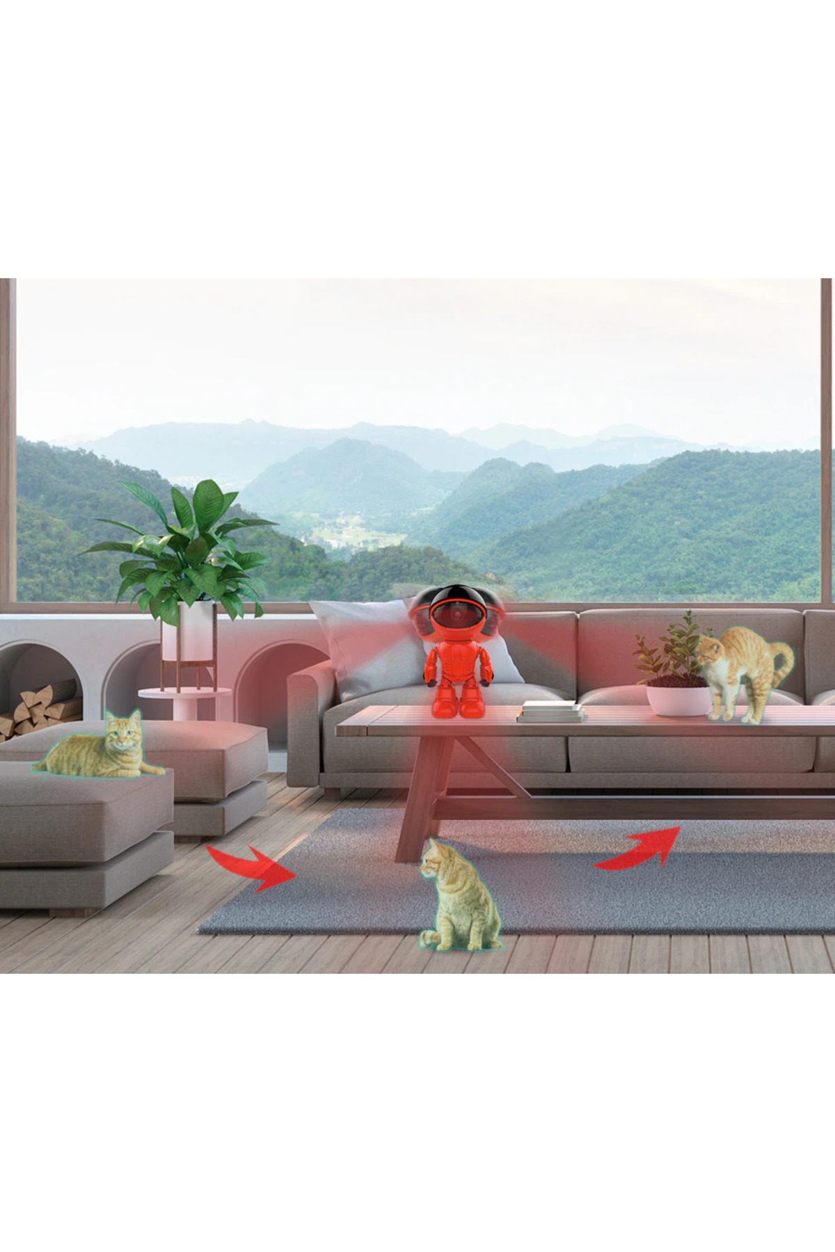 qasul Robot Görünümlü Uyumlu Bebek Evcil Hayvan/Hırsız/Bakıcı Gözetleme Kamerası Gece Görüşü fotoğrafı 3 (önizleme)