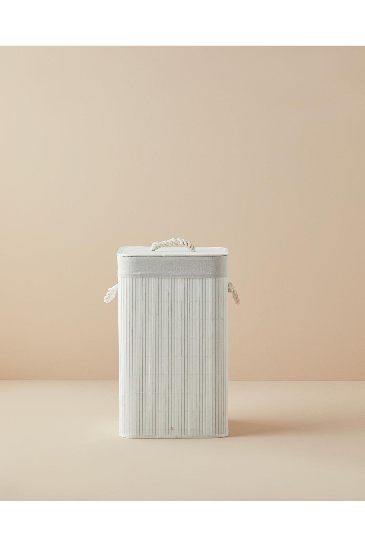 English Home 35 x 35 Lacy Bambu Çamaşır Sepeti Beyaz 2049 L Bambu