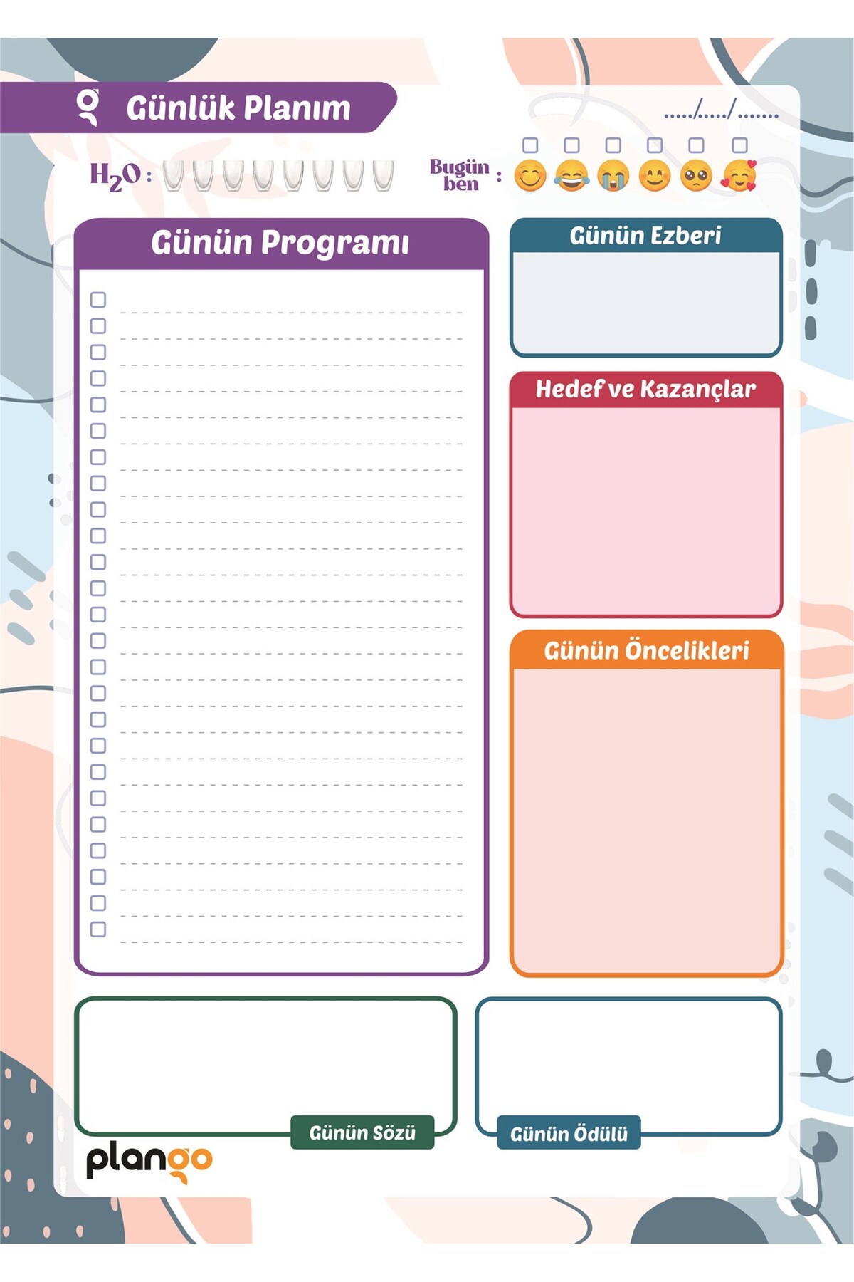 Plango Siyah - Gri Günlük Planlayıcı Defter - Daily Planner - Ders ...