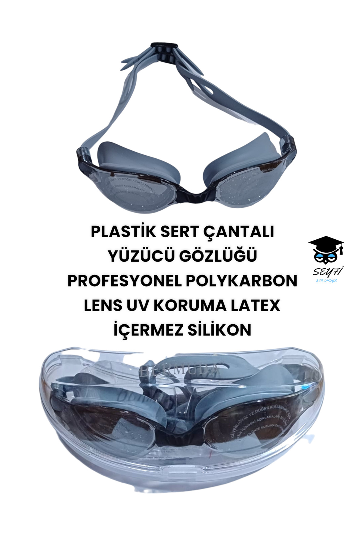 SEYFİKİRTASİYE-Professional Polycarbonate Lens - UV Protected, Latex Free Silicone Swimming Goggles 1