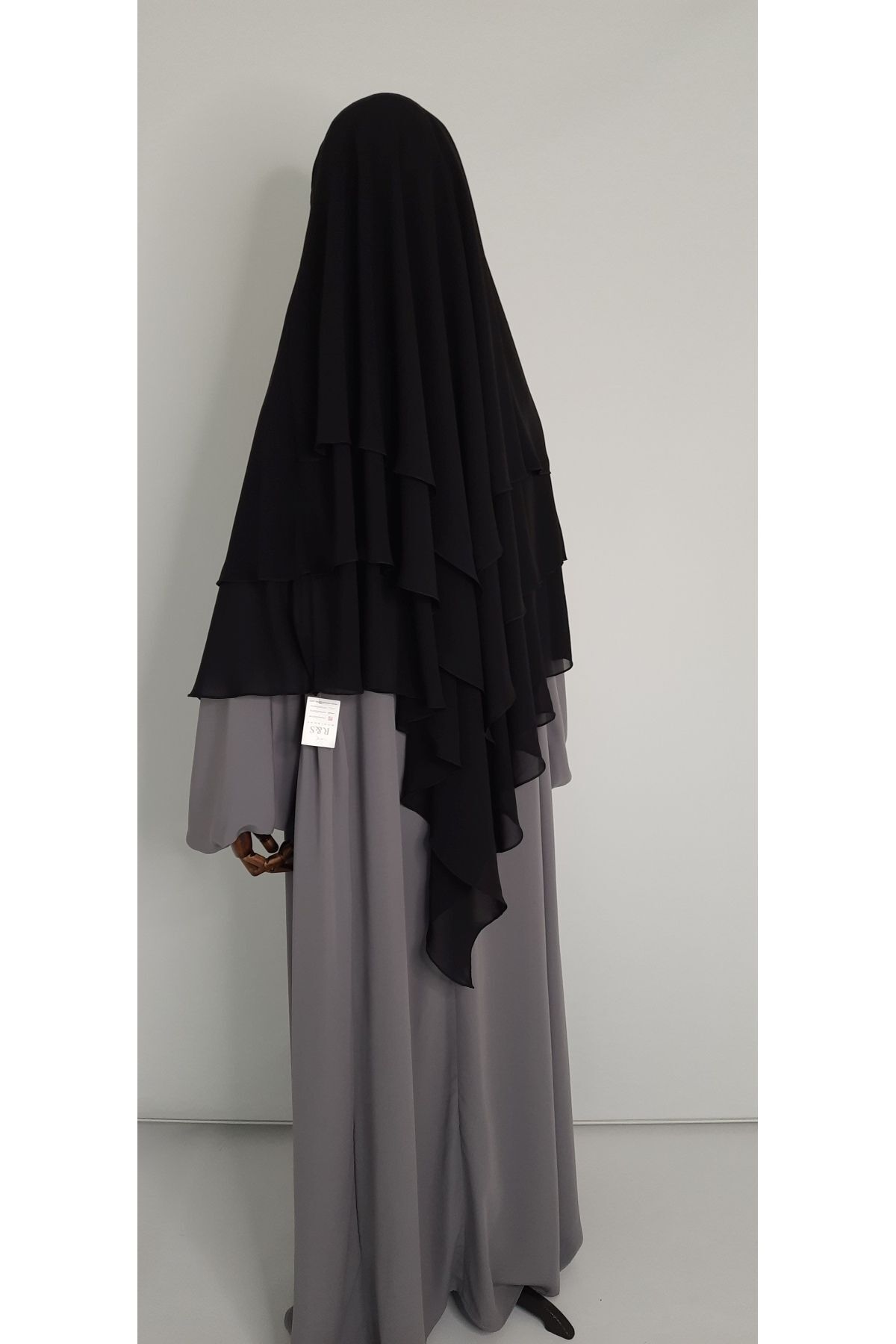 erasra class-Black Multi Siphon 3-Layer Souffler Scarf - Medium Hijab 4