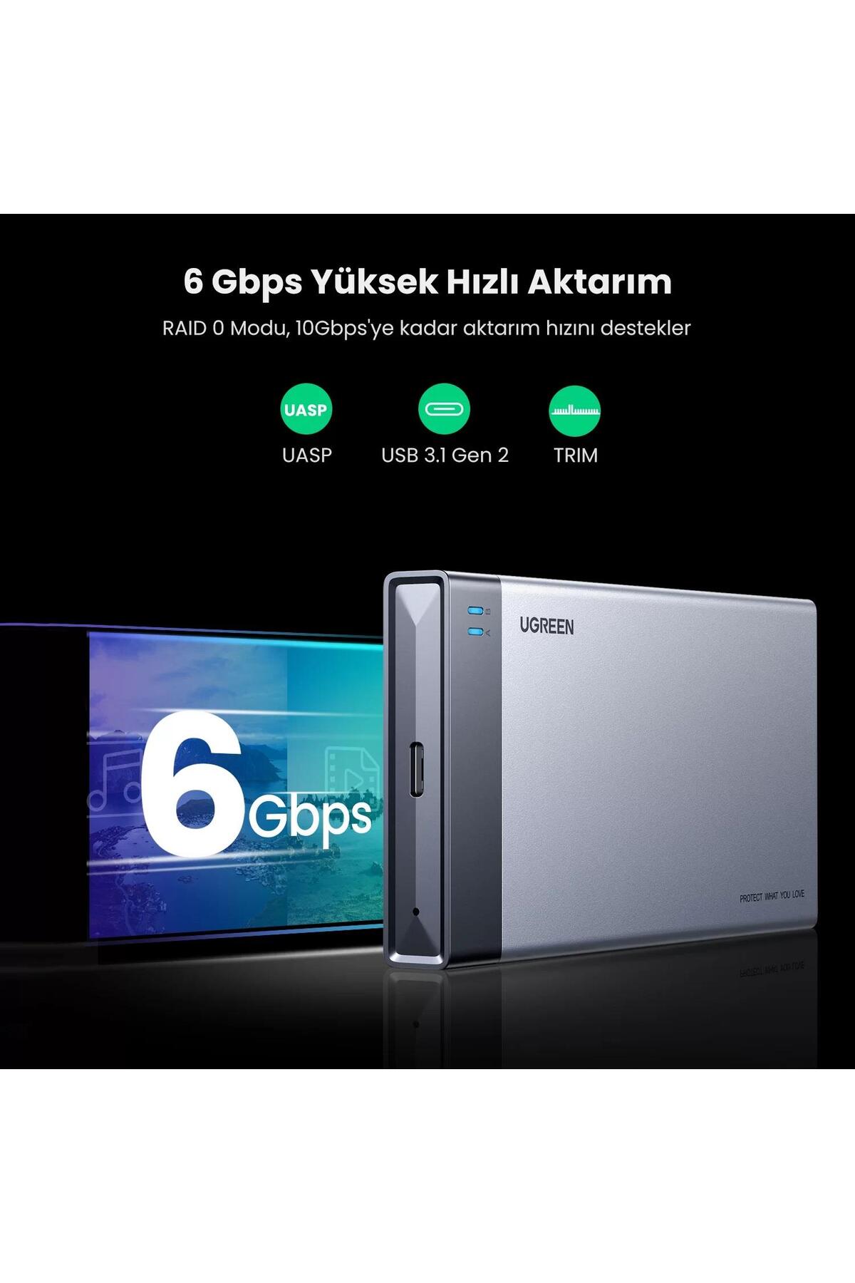 Type-c Çiftli M.2 B-key Raıd Ssd Disk Kutusu 3