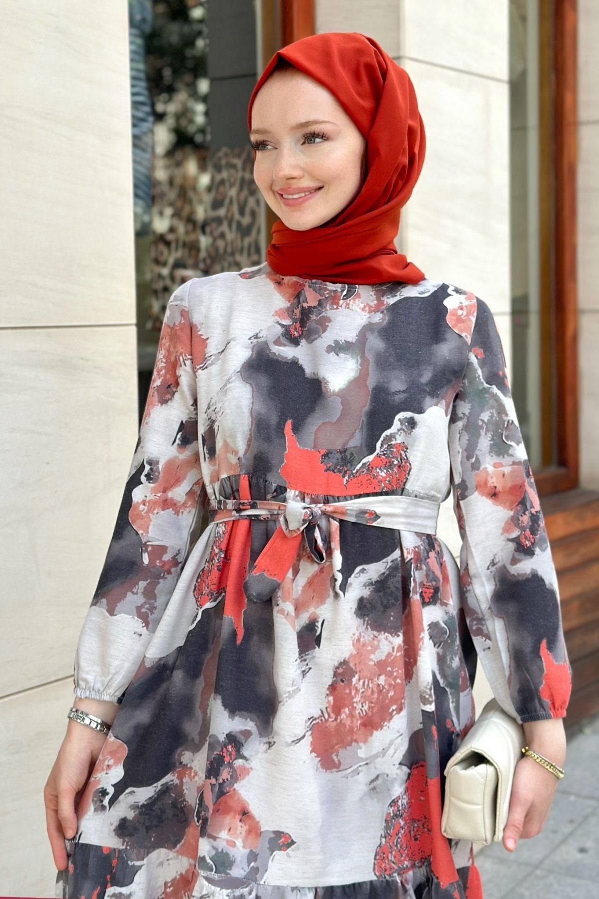 Gizce-Red Fleece Dress 3