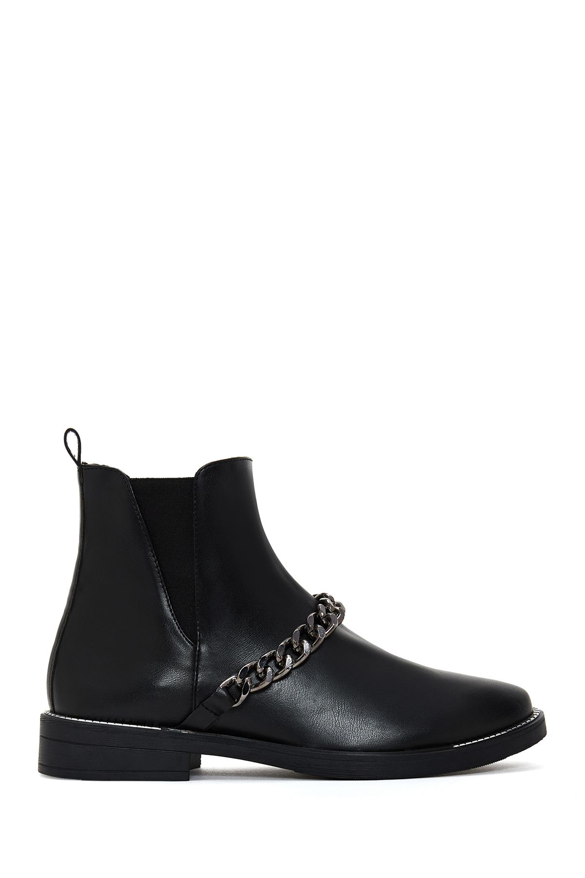 Derimod Black Chained Women s Chelsea Boots Trendyol