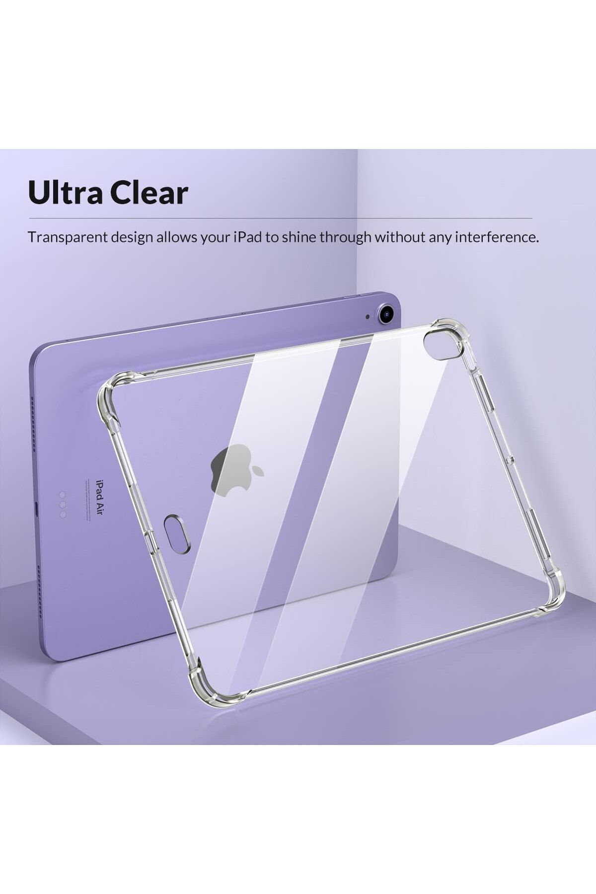 m.tk moveteck-iPad Air 11 Inch 2024 6Th Generation Compatible Case Transparent Back Corner Protection Tablet Case A2899 A2990 7